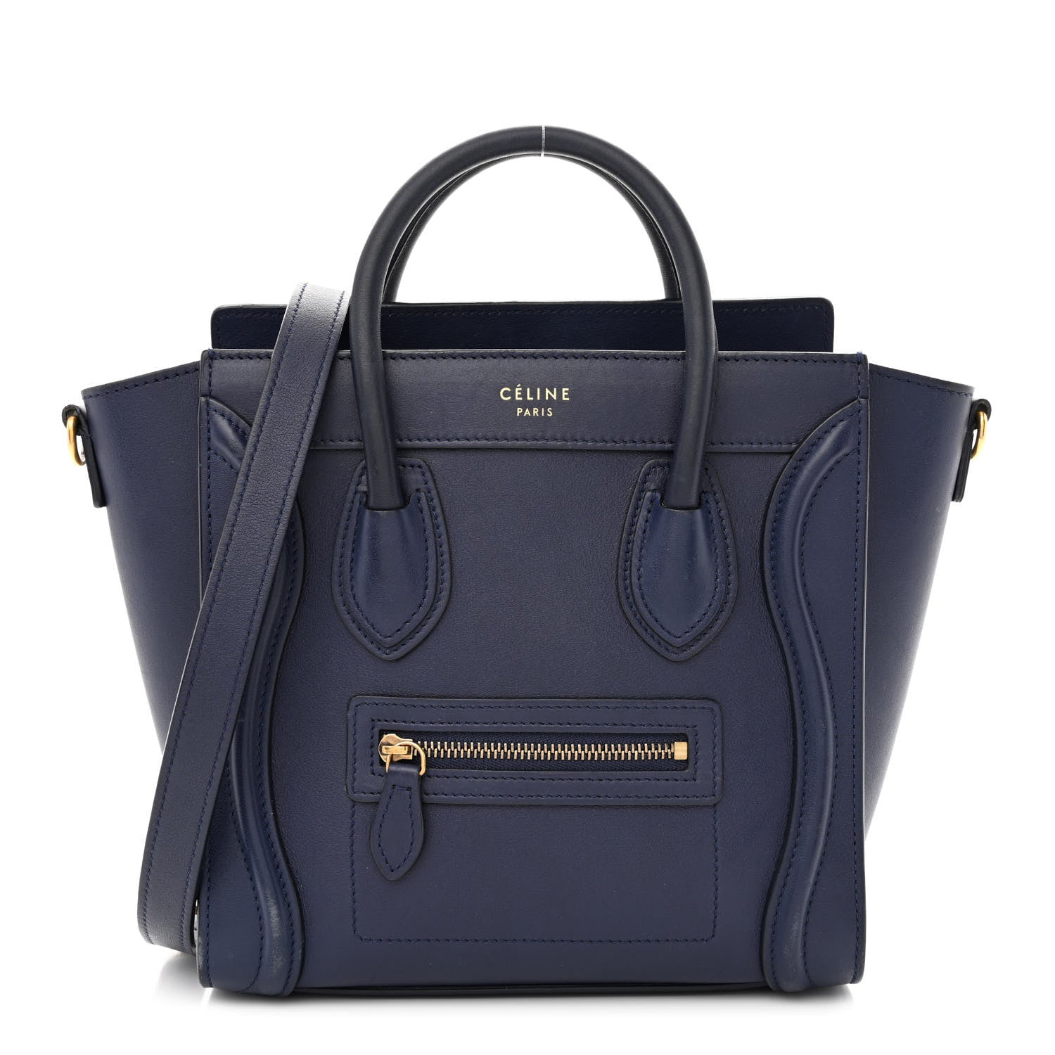 Celine Smooth Calfskin Nano Luggage Navy Blue 1 of 14