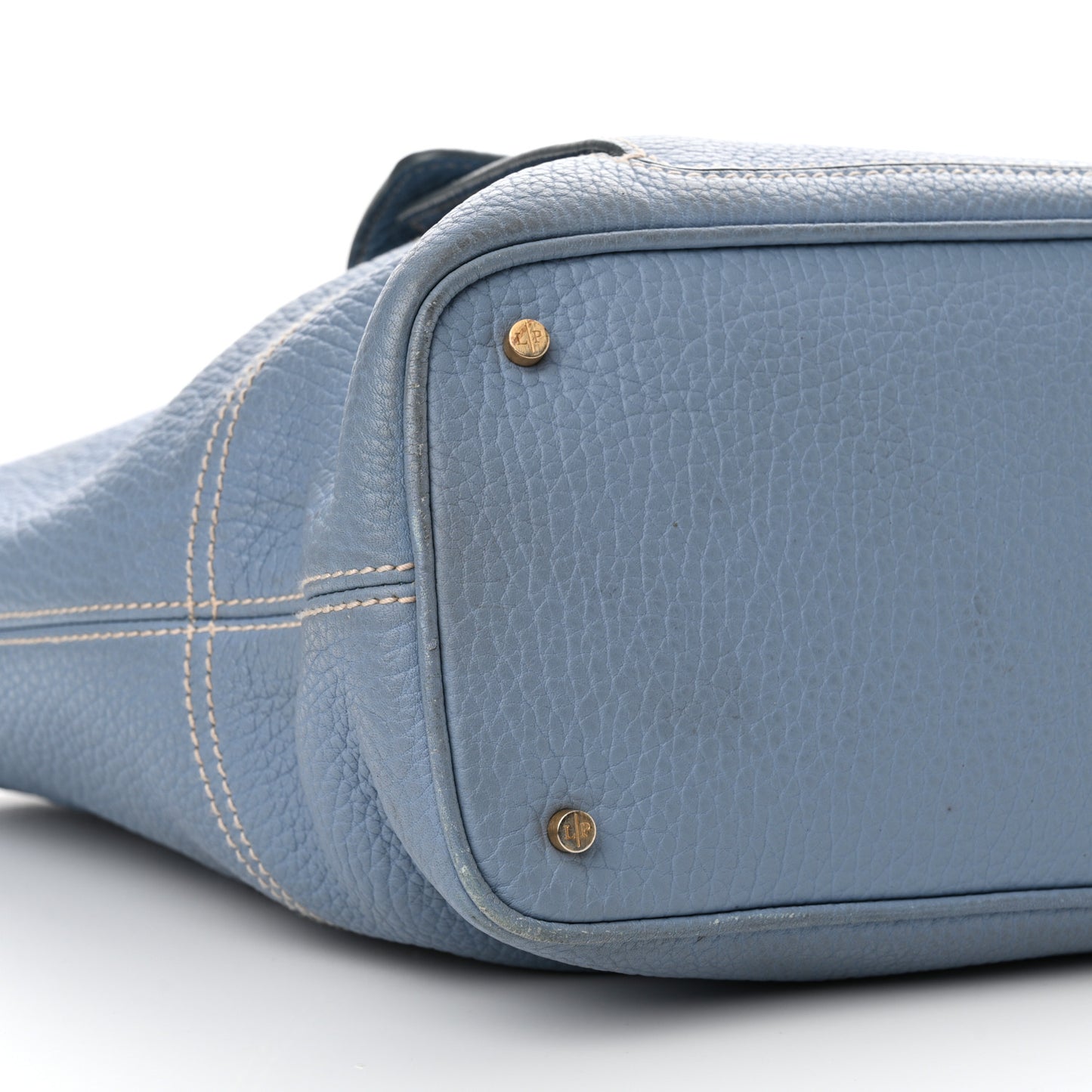 Grained Calfskin Globe Shoulder Bag Sky Blue