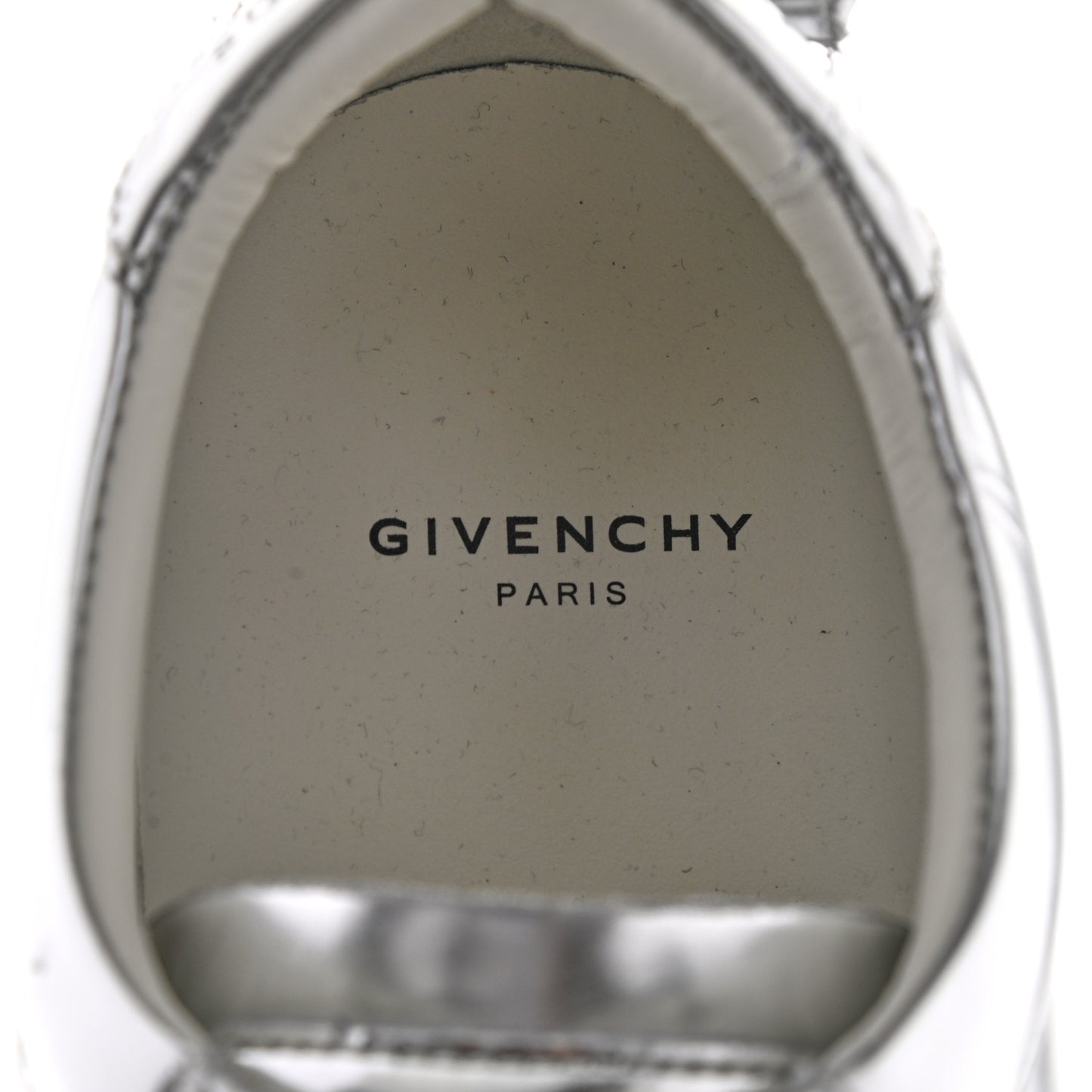 Calfskin Band Logo Womens Urban Street Sneakers 36.5 Silvery