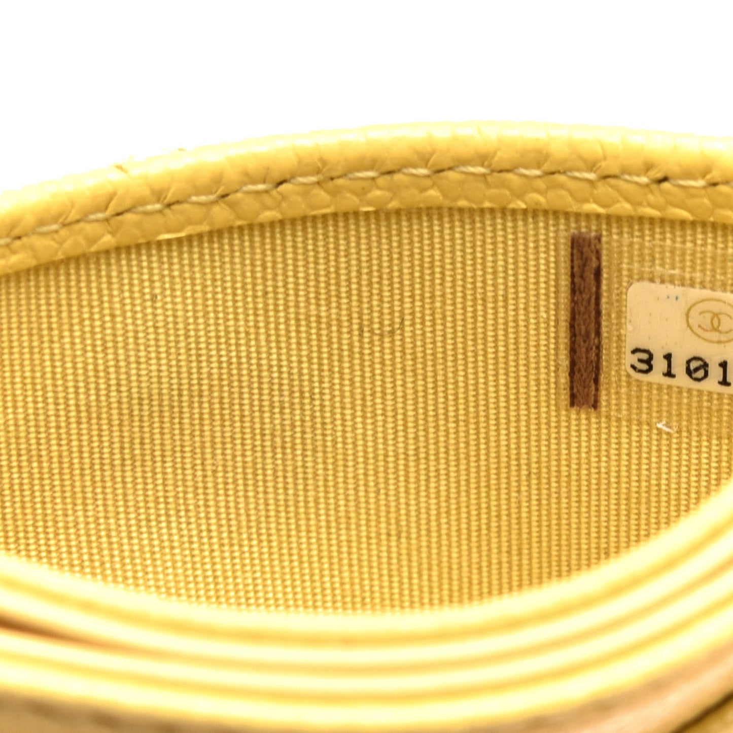 Caviar Quilted Card Holder Yellow