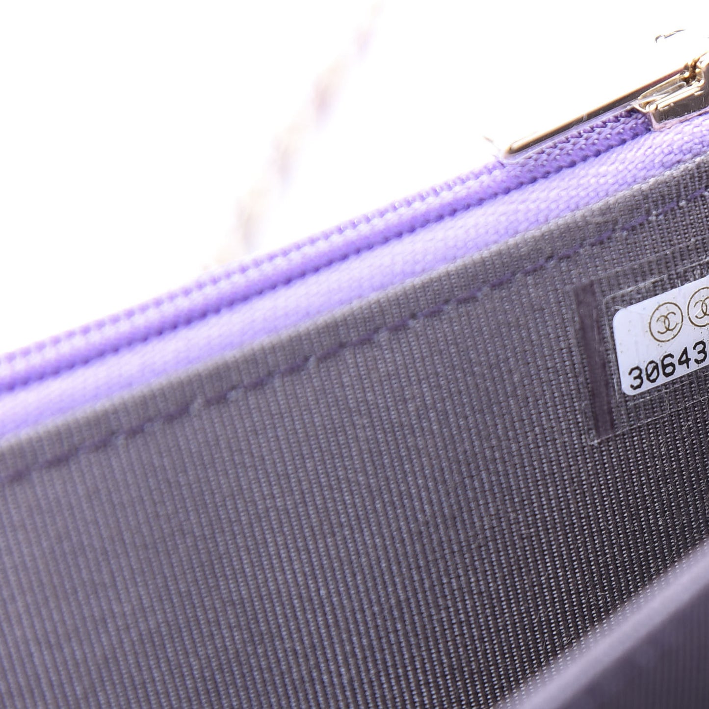 Iridescent Lambskin Quilted Mini Wallet On Chain WOC Purple