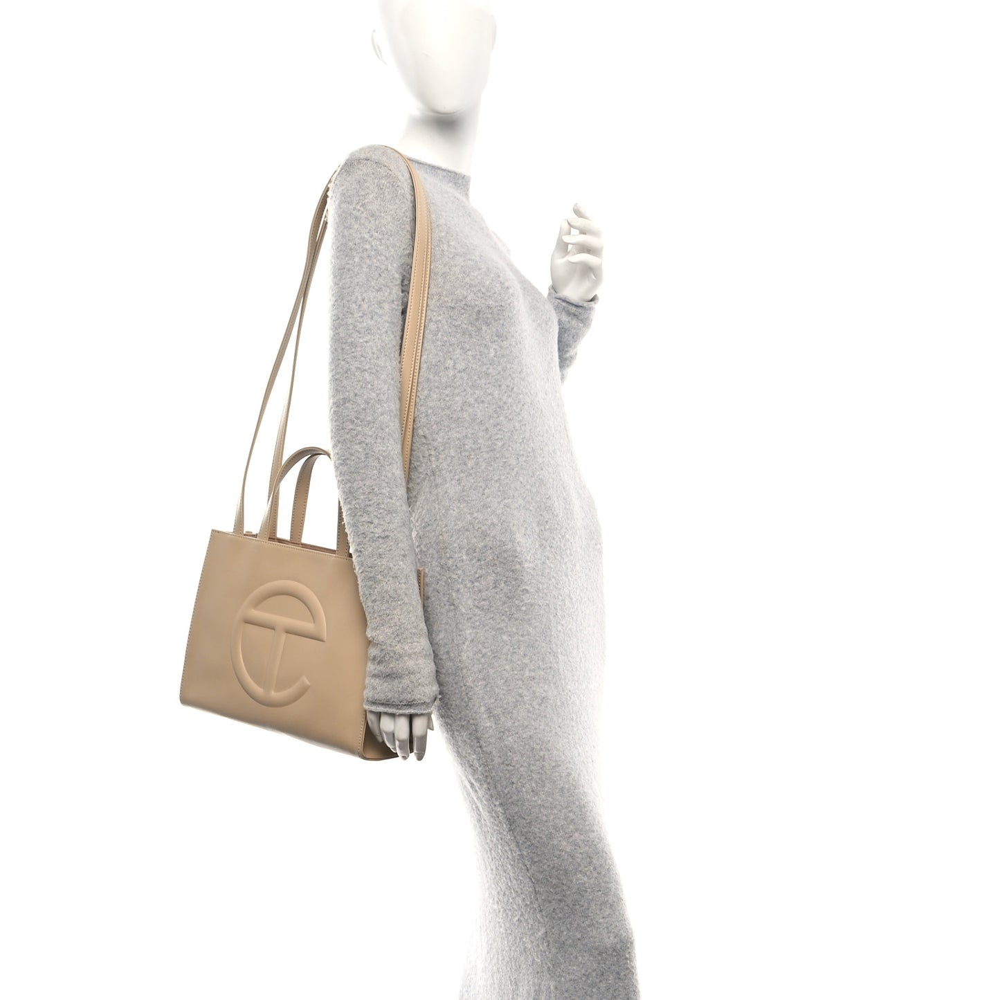 Vegan Leather Shmedium Shopping Bag Cream