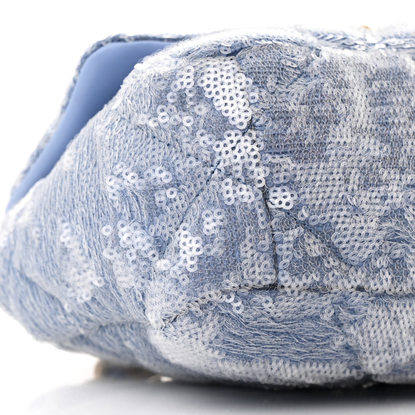Sequin Quilted Medium Chanel 19 Flap Light Blue