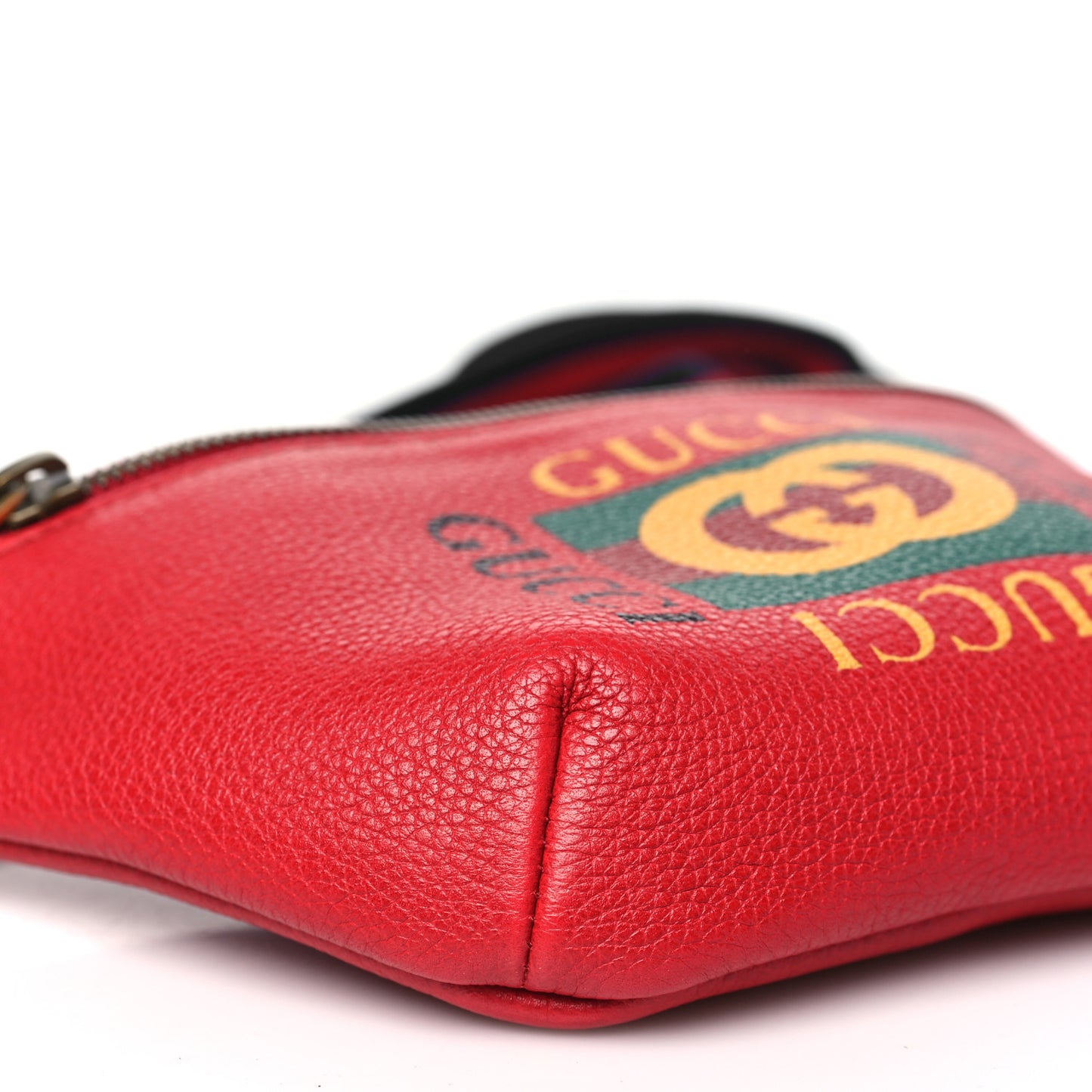 Grained Calfskin Logo Belt Bag Hibiscus Red