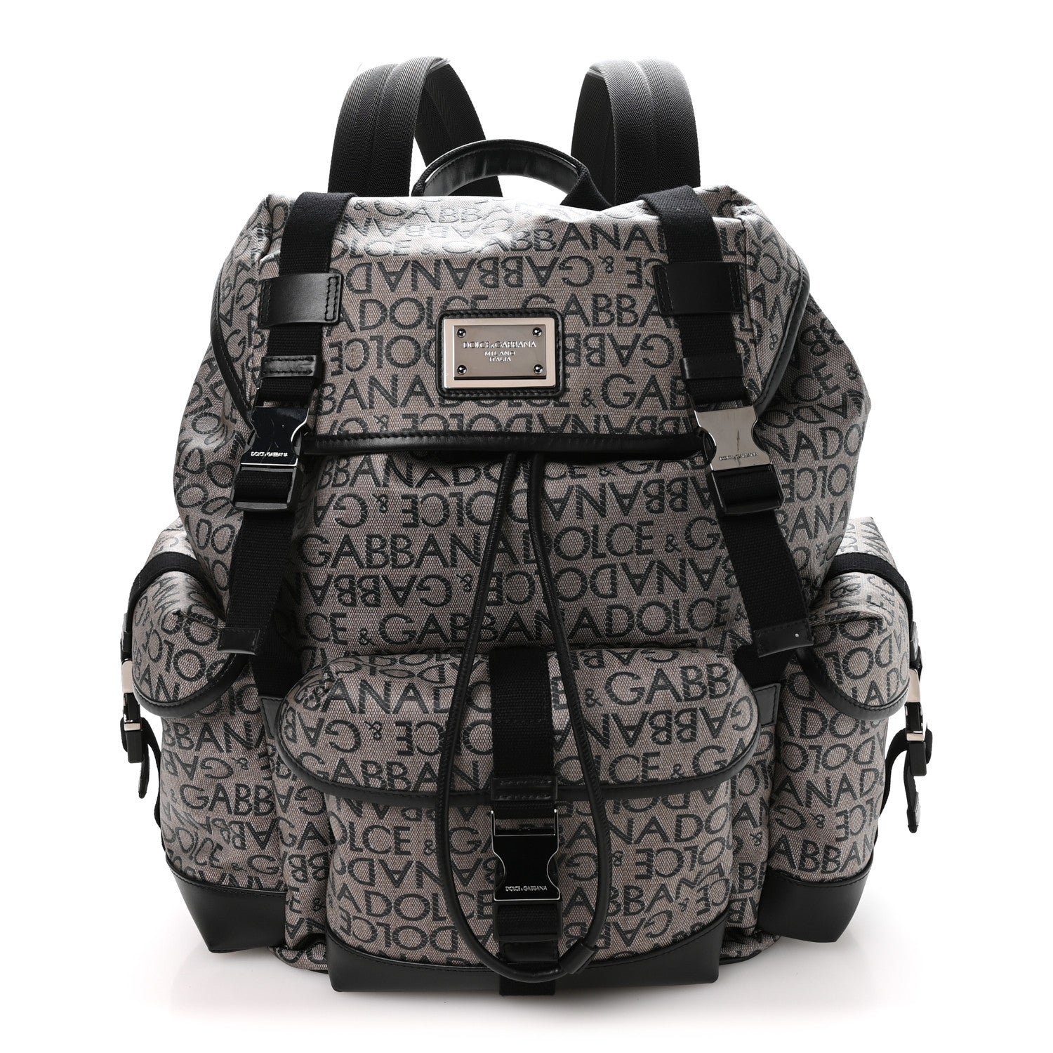 Dolce & Gabbana Coated Jacquard Logo Backpack Black 1866777