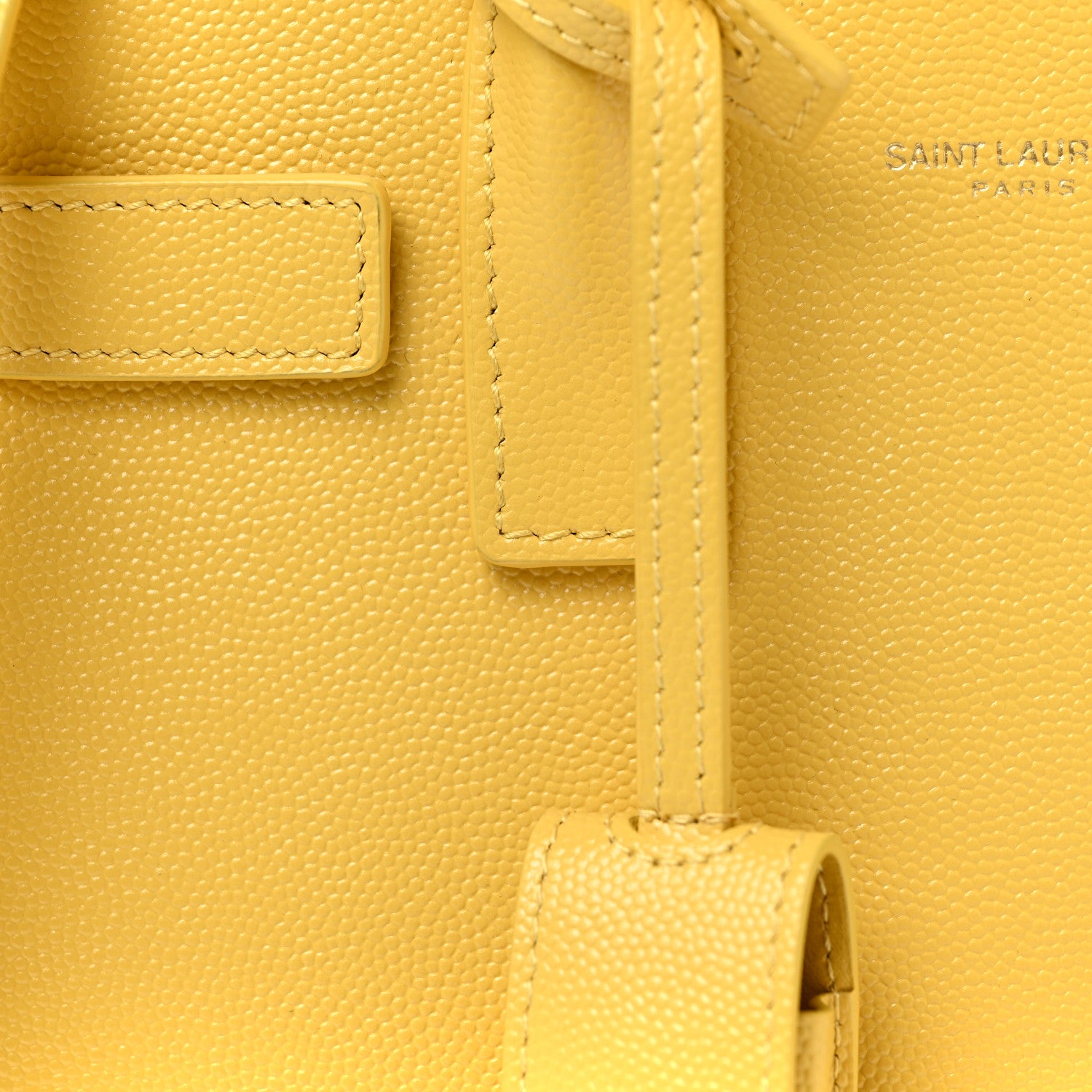 Saint Laurent Grained Calfskin Nano Sac De Jour Jaune 7 of 9