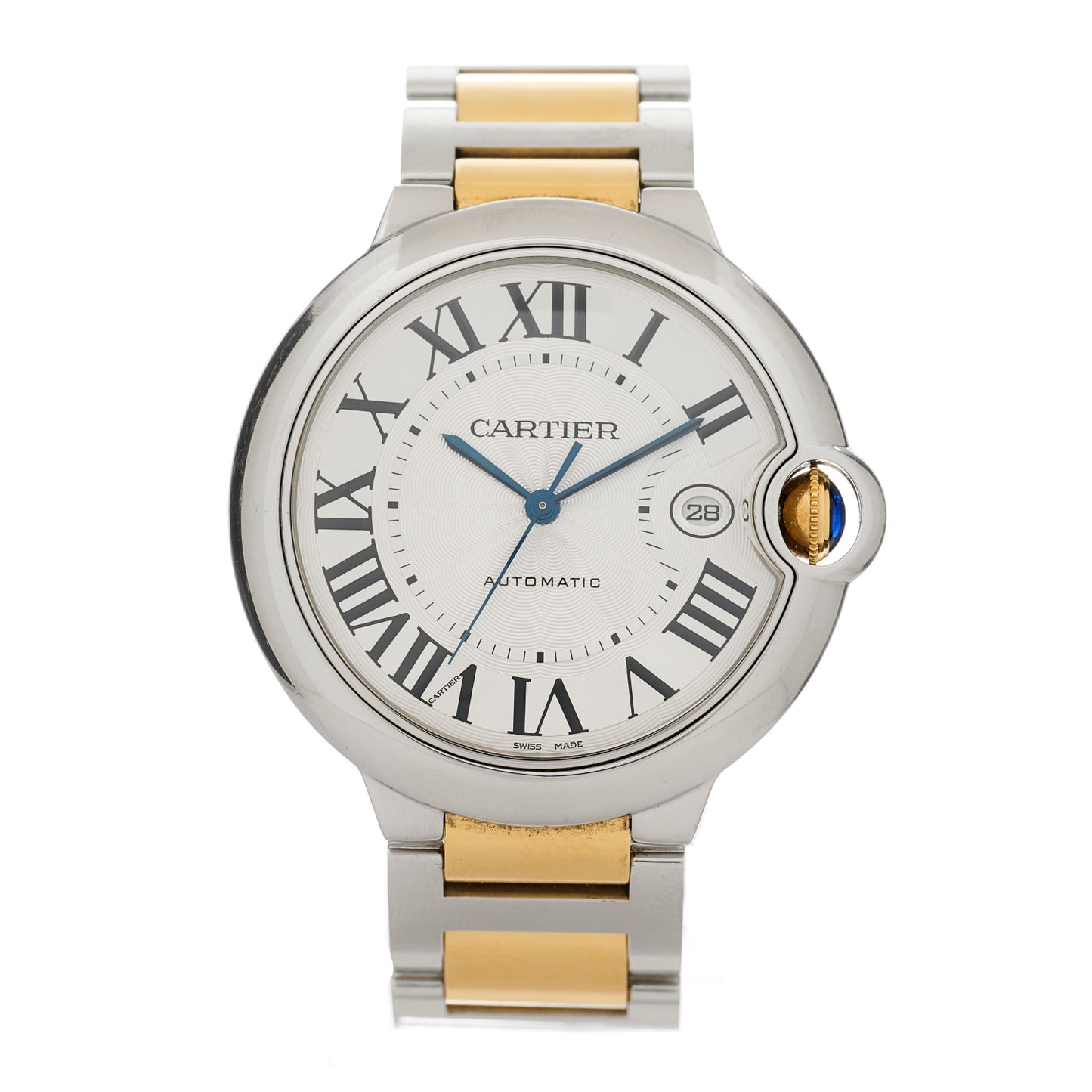 Stainless Steel 18K Yellow Gold 42mm Ballon Bleu De Cartier Automatic Watch