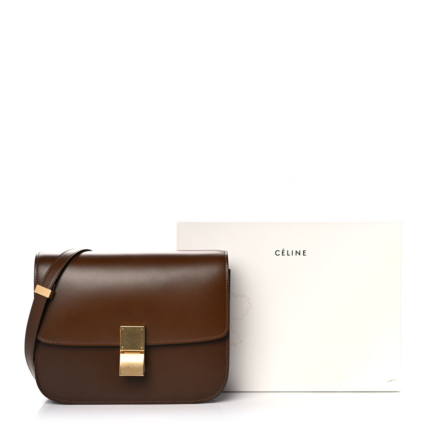 Box Calfskin Medium Classic Box Flap Bag Camel