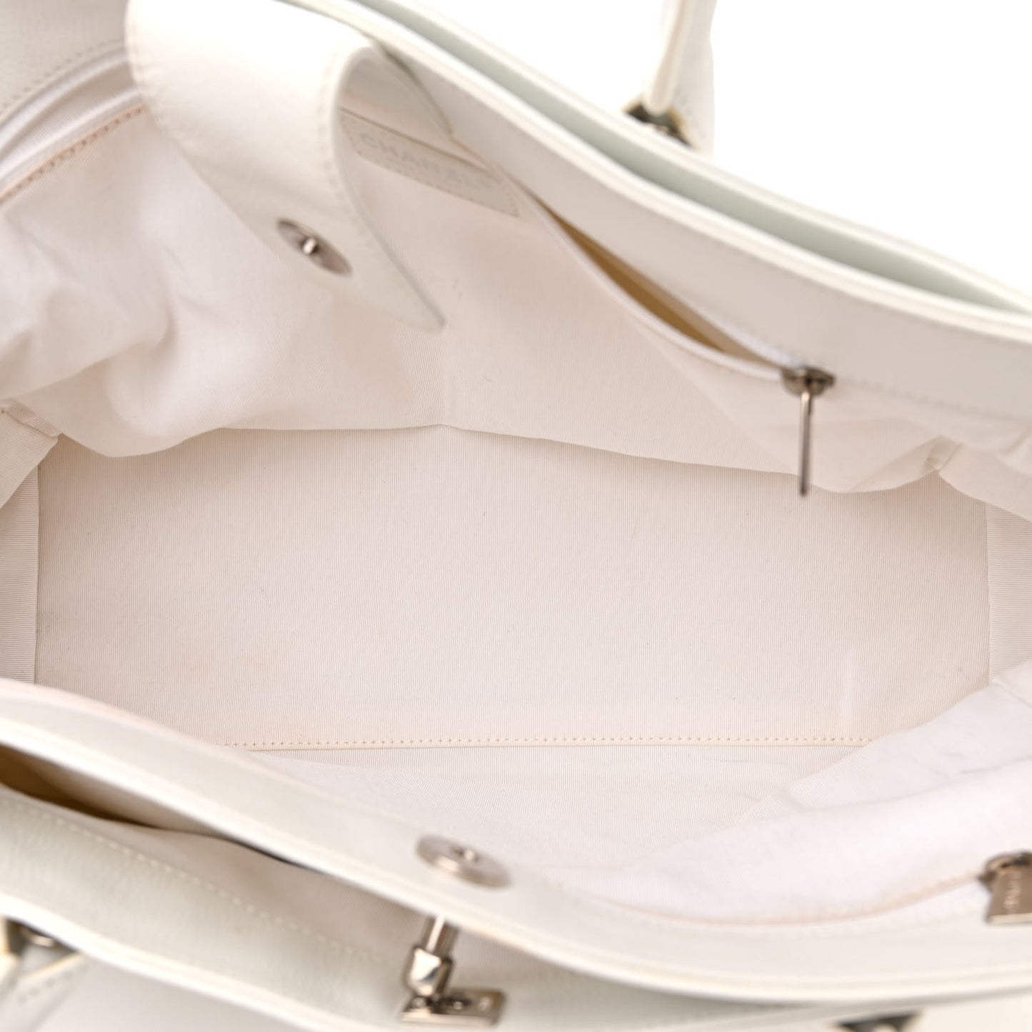 Calfskin Cerf Executive Shopper Tote White