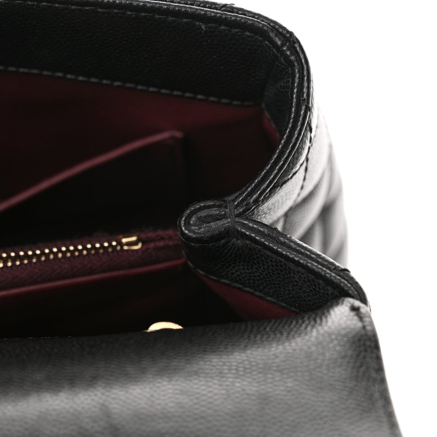 Caviar Quilted Small Coco Handle Flap Black