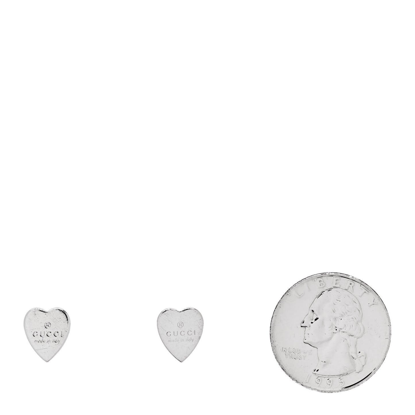 Sterling Silver Trademark Heart Stud Earrings