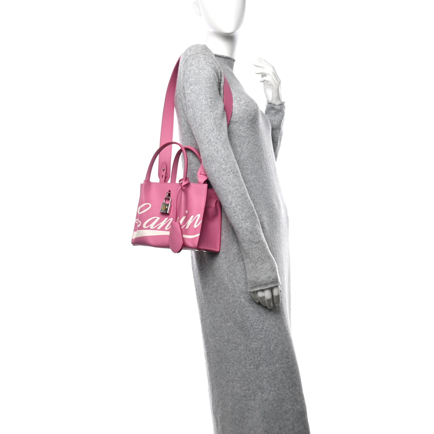 Calfskin Logo Printed Nano Bogey Day Bag Pink
