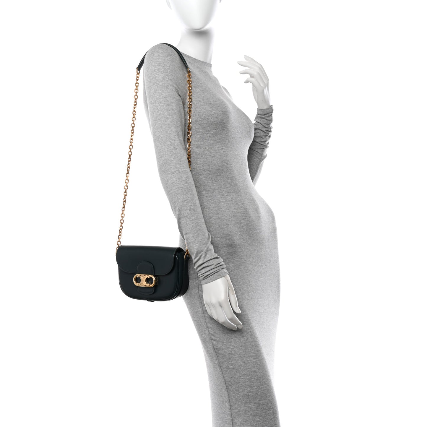 Shiny Calfskin Medium Chain Maillon Triomphe Amazone