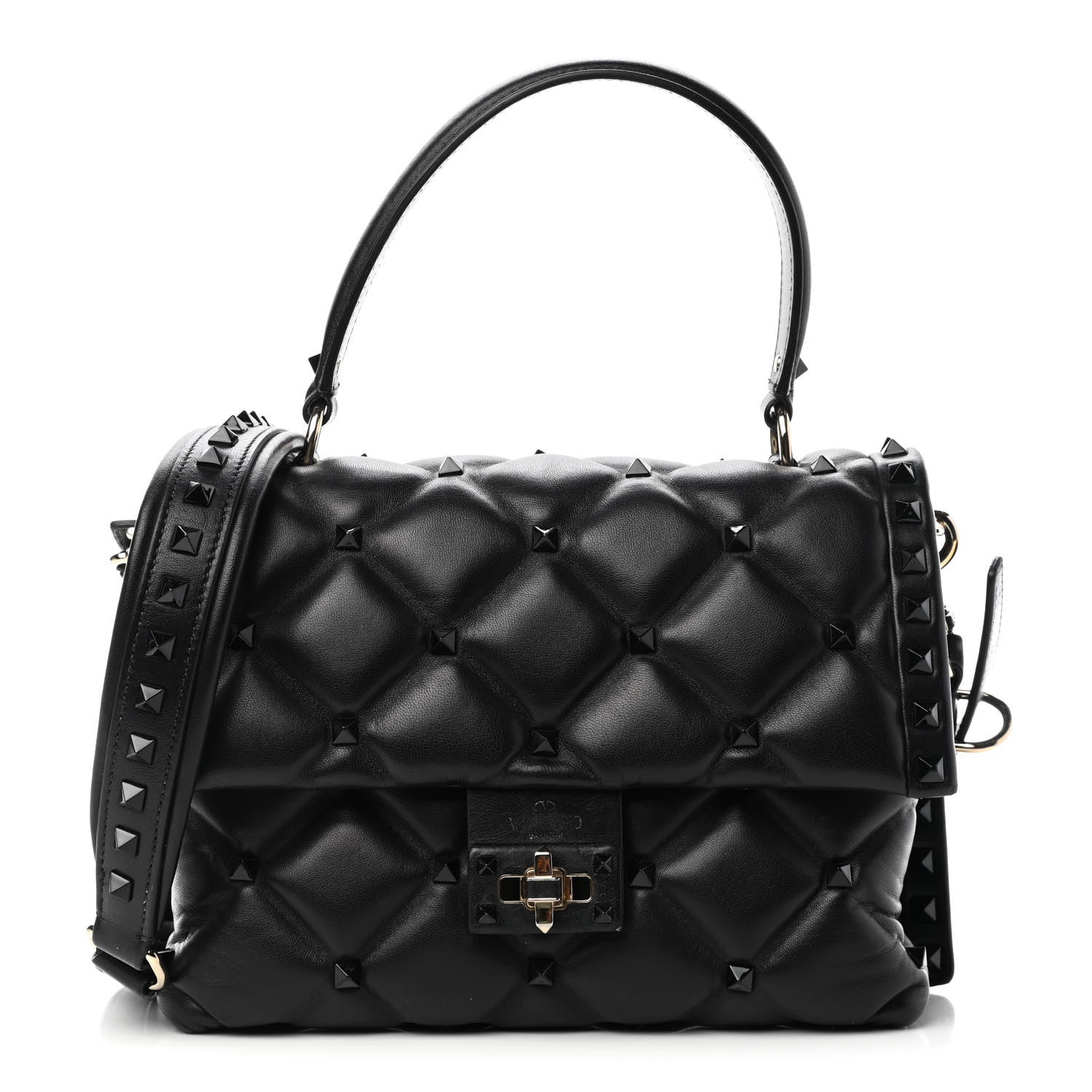 Valentino Garavani Nappa Monochrome Medium Candystud Top Handle