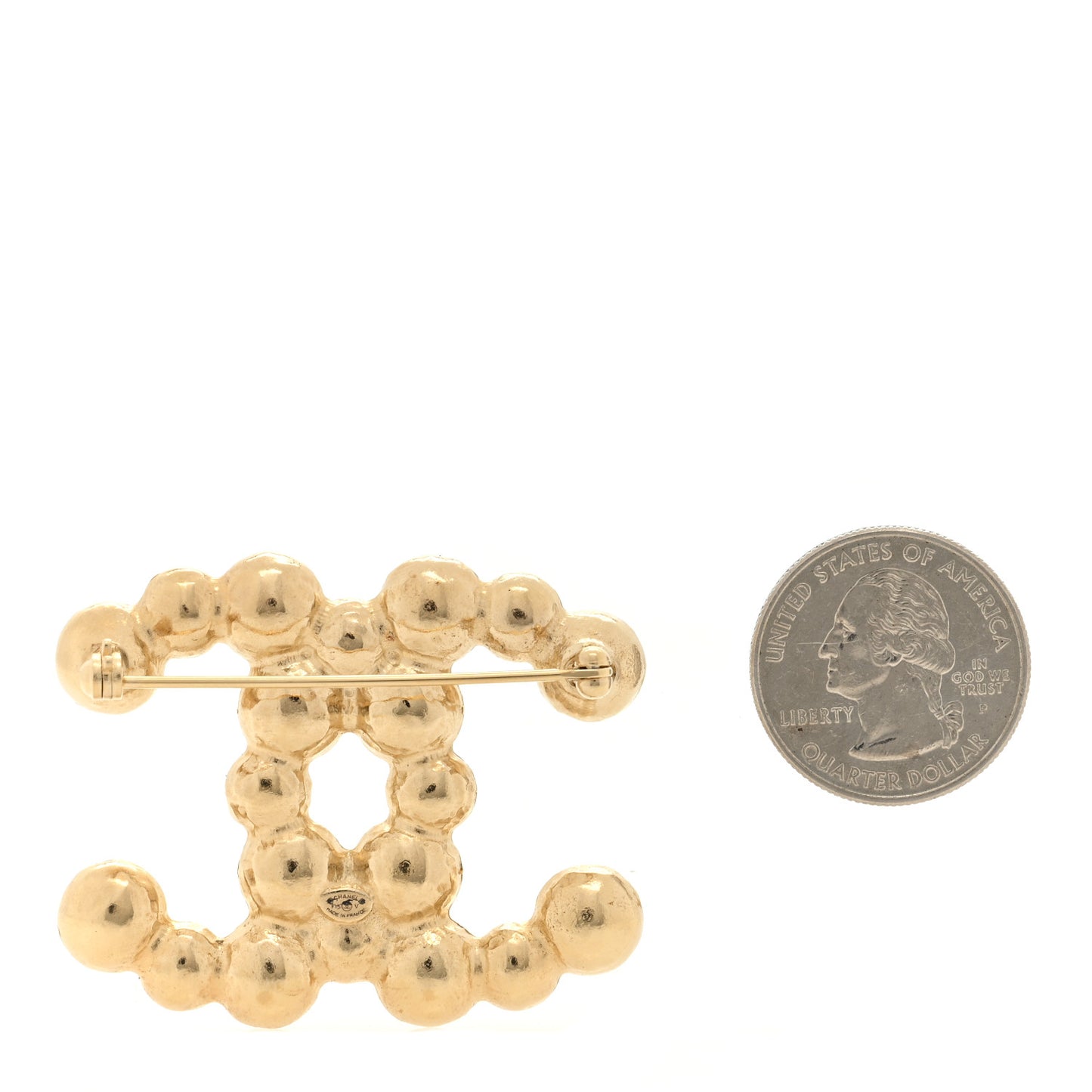 Pearl CC Brooch Light Gold