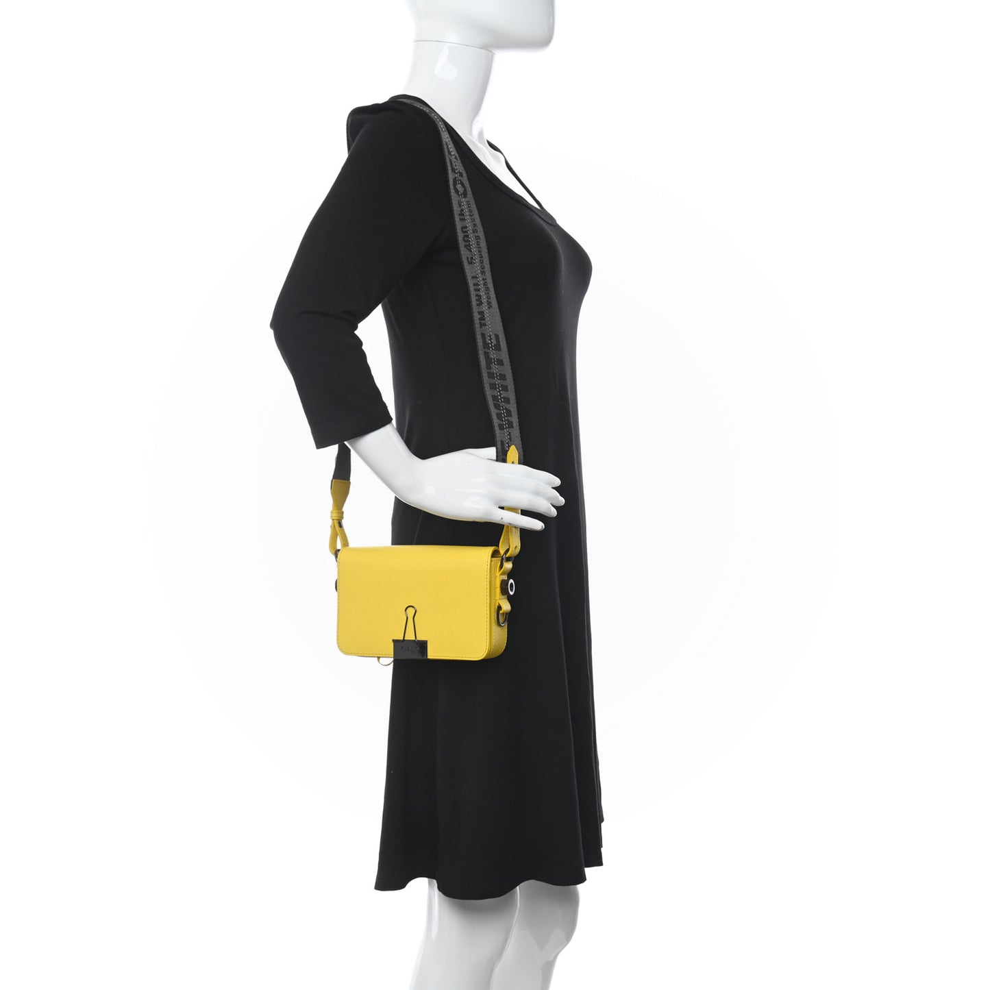 Calfskin Mini Binder Clip Bag Yellow