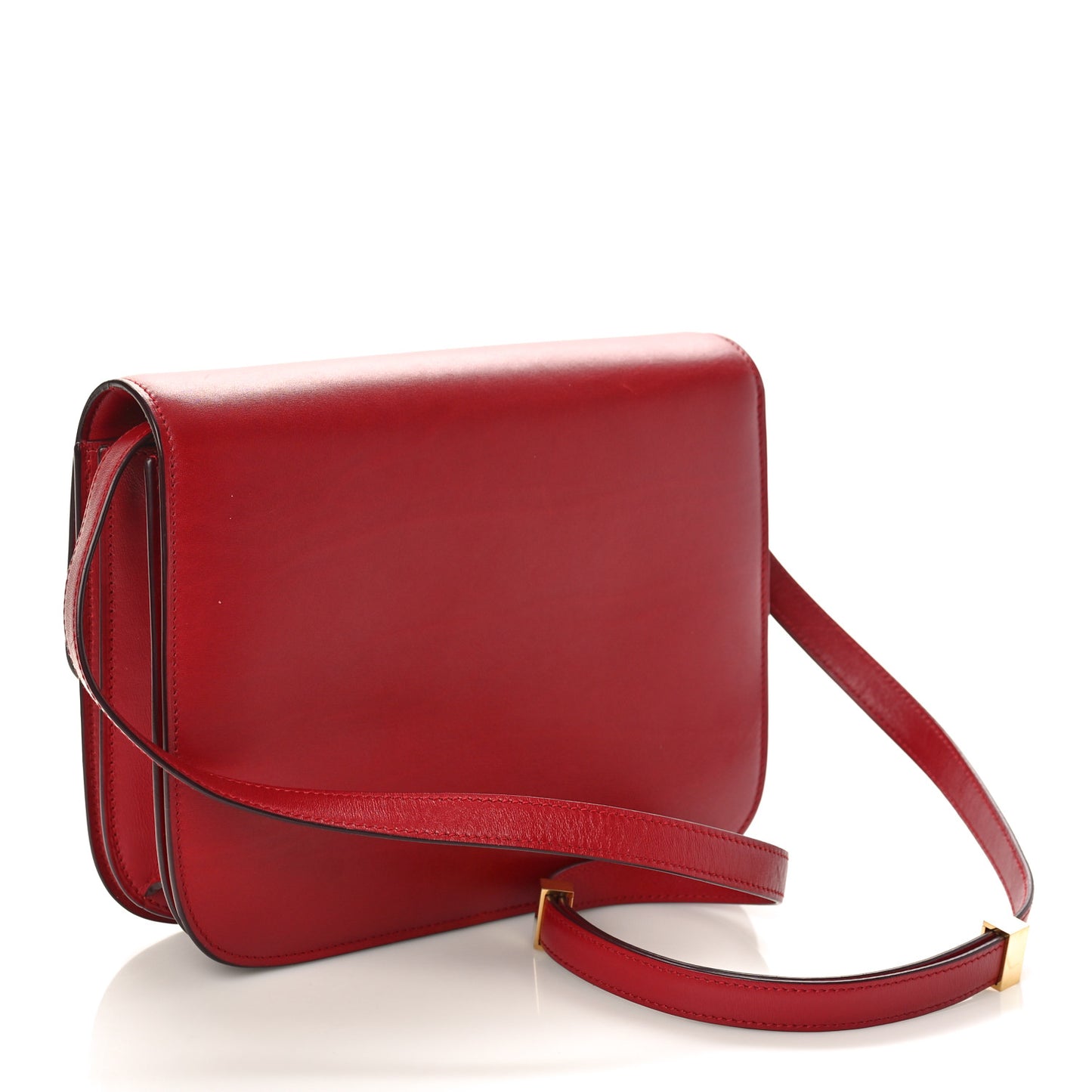 Box Calfskin Medium Classic Box Flap Bag Red