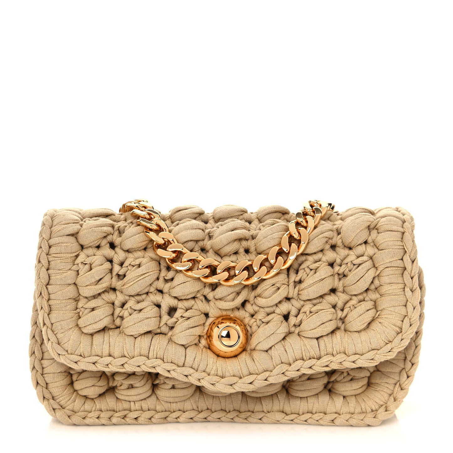 Jersey Crochet Shoulder Bag Cane Sugar