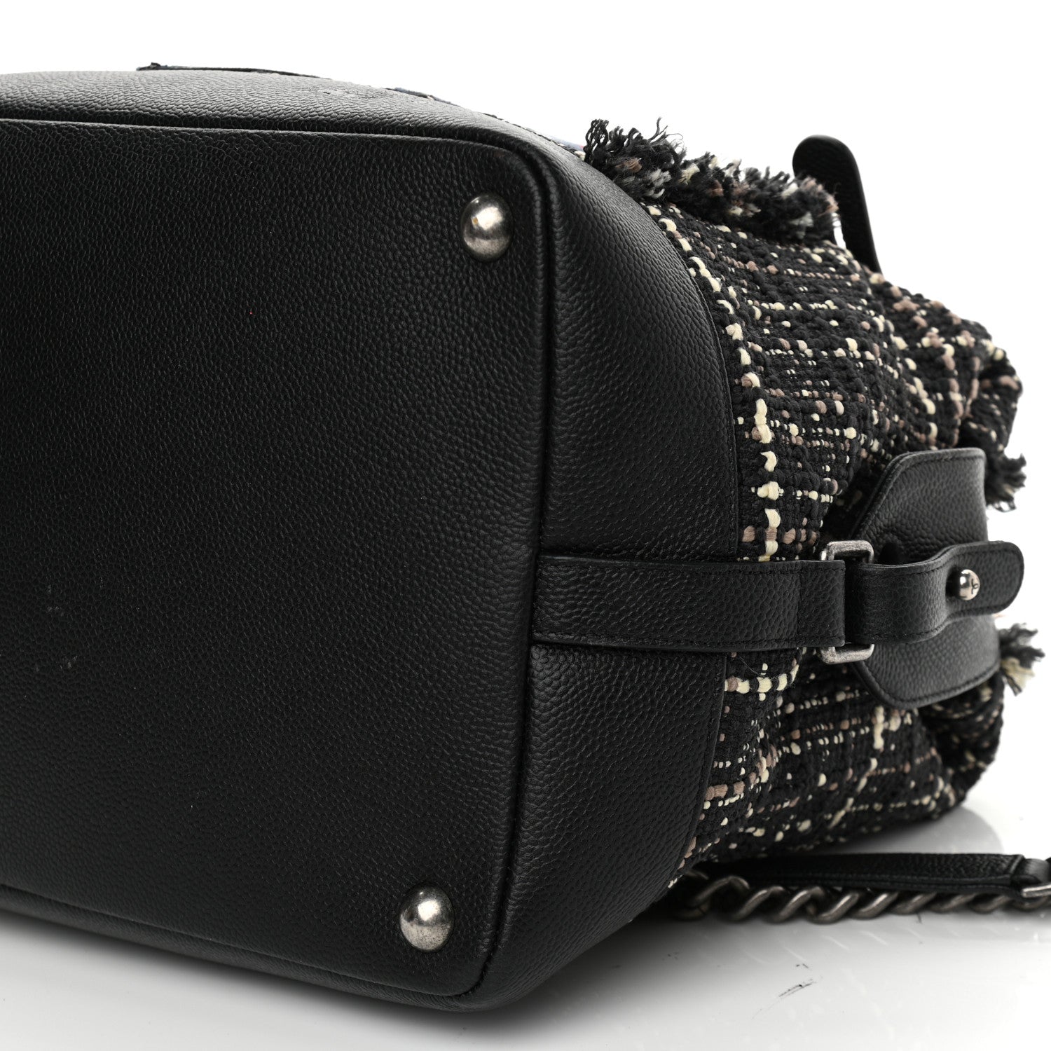 Chanel Tweed Trip Bowling Bag Black 10 of 17