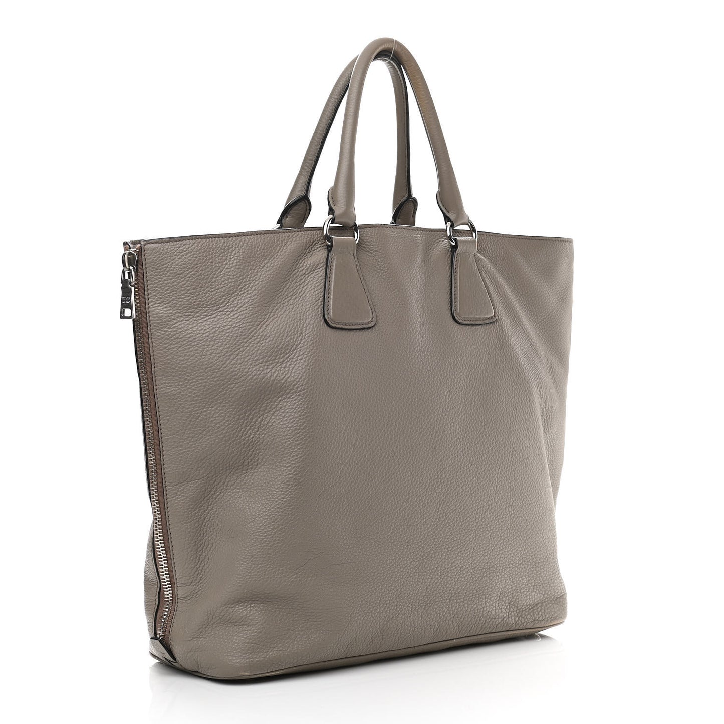 Vitello Daino Side Zip Tote Argilla