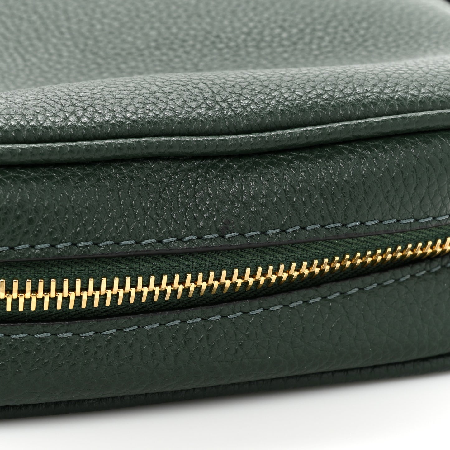 Grained Calfskin Small Medusa Messenger Bag Green