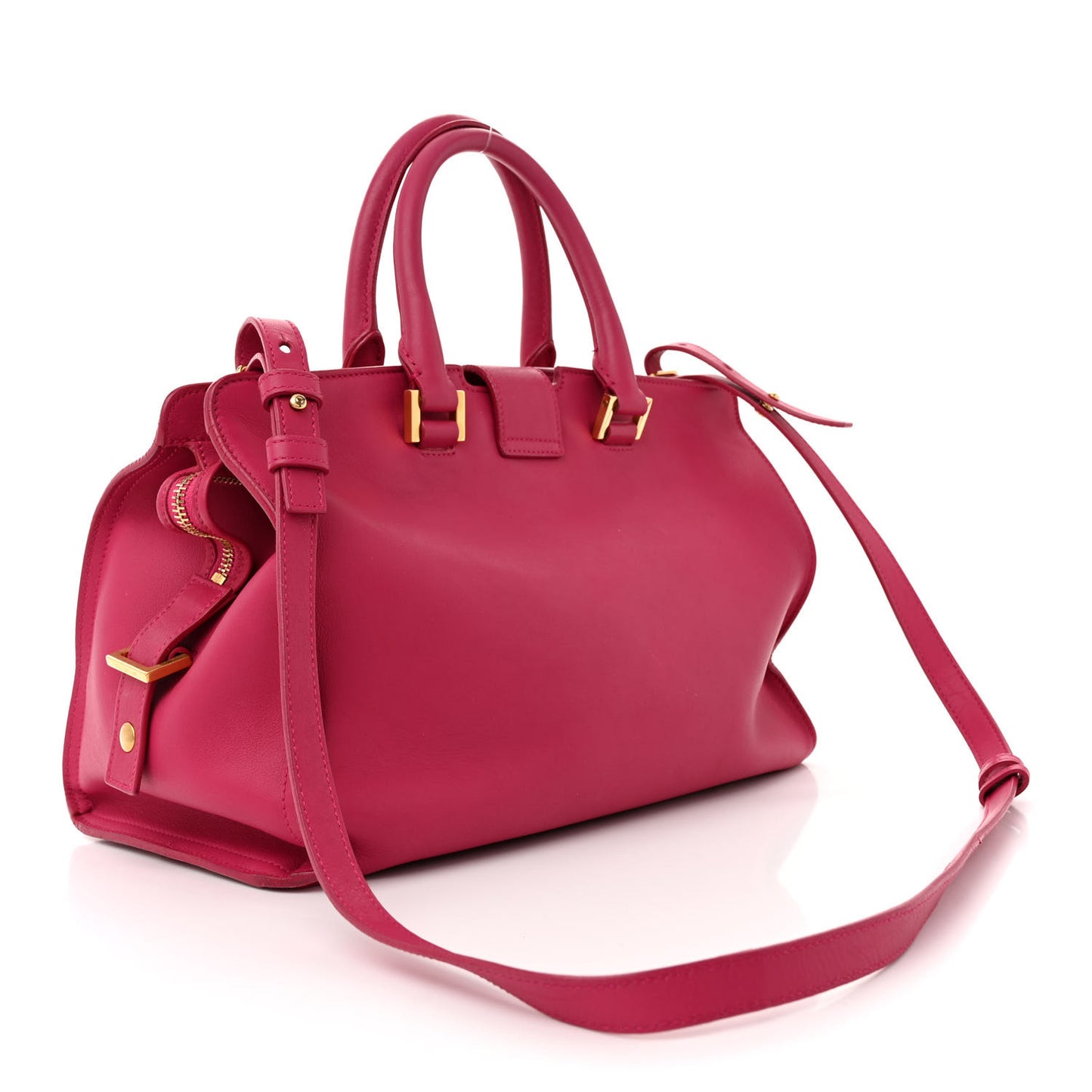 Calfskin Small Classic Y Cabas Fuchsia