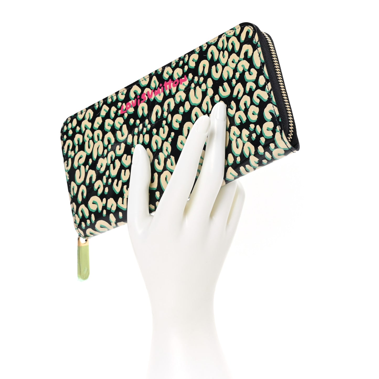 Vernis Leopard Zippy Wallet Blue Infini