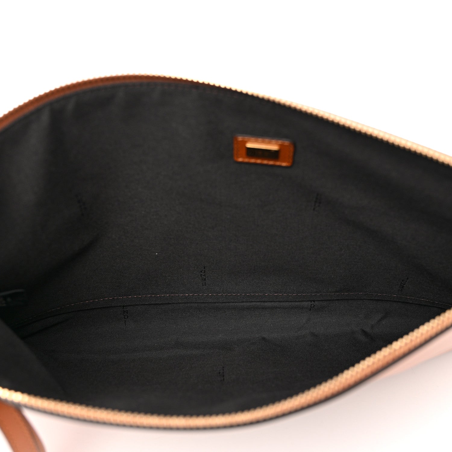 Fendi Vitello King Logo Embossed Large Flat Pouch Cuoio 5 of 7