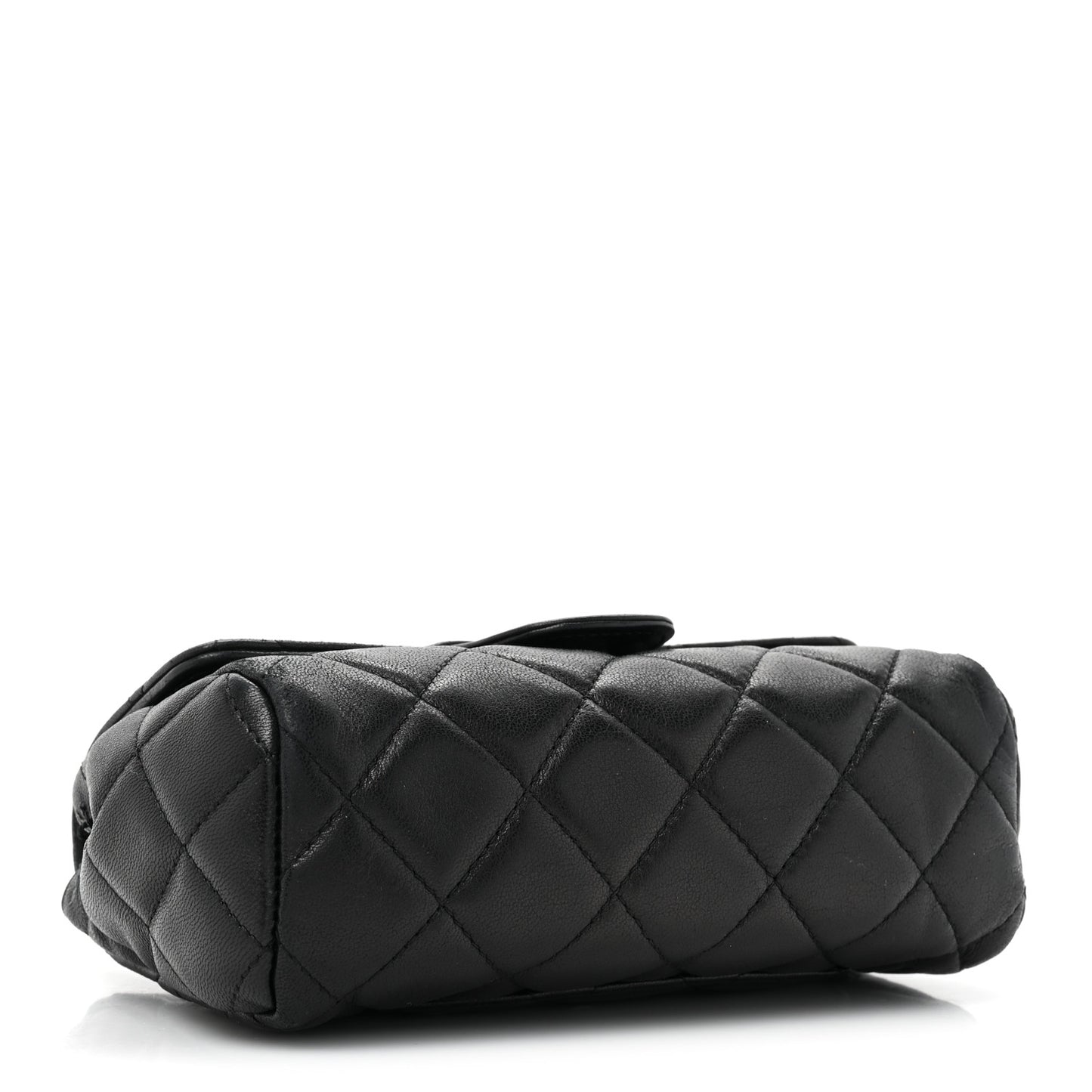 Lambskin Quilted Flap Cosmetic Case Black