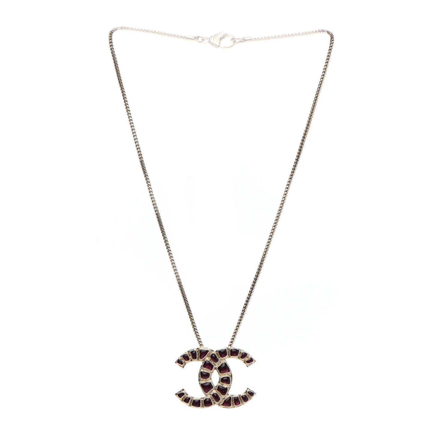 Resin Along The Nile CC Pendant Necklace Gold Purple