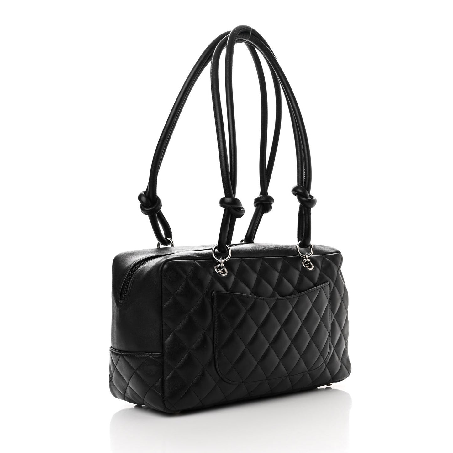 Calfskin Quilted Large Cambon Bowler Black