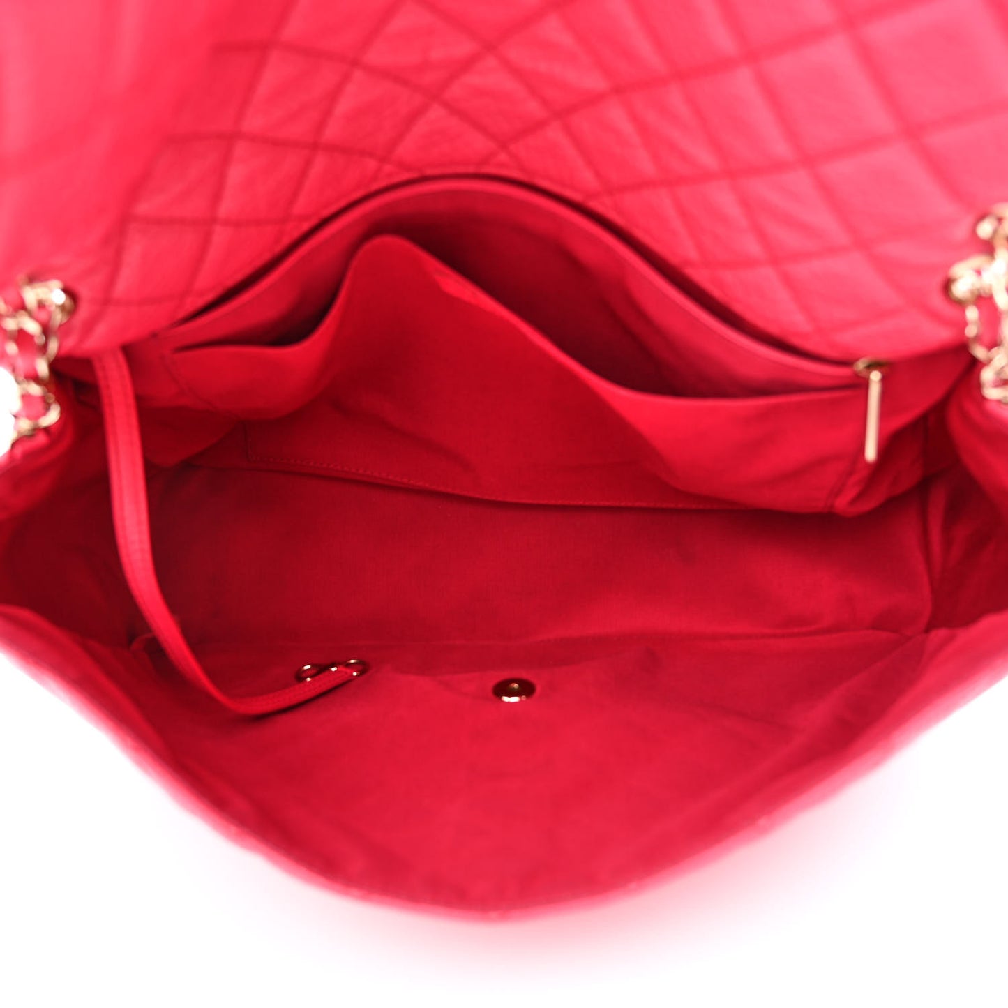 Calfskin Quilted Small XXL Travel Flap Bag Dark Pink