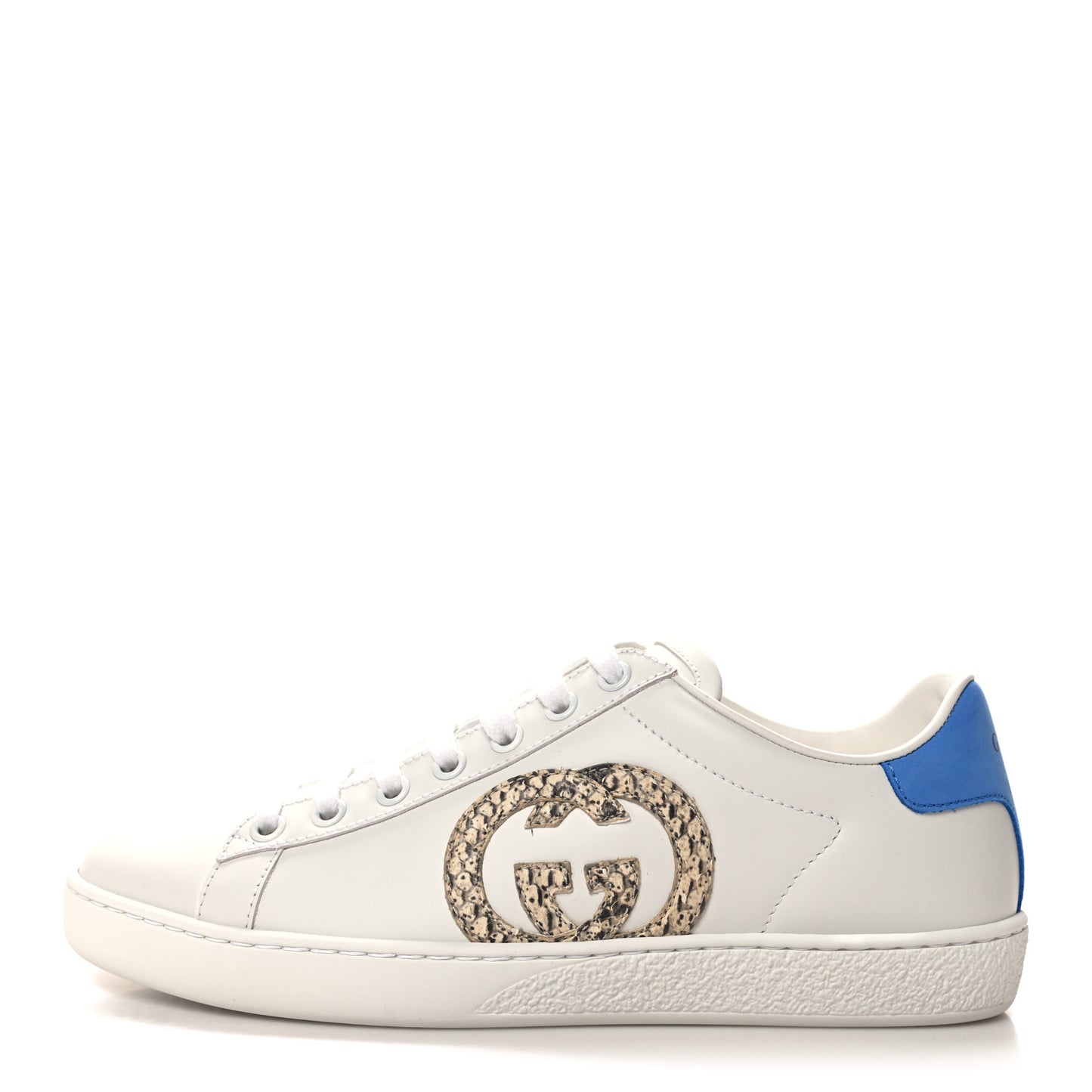 Calfskin Miro Soft Snakeskin Womens Ace Sneakers 36.5 White