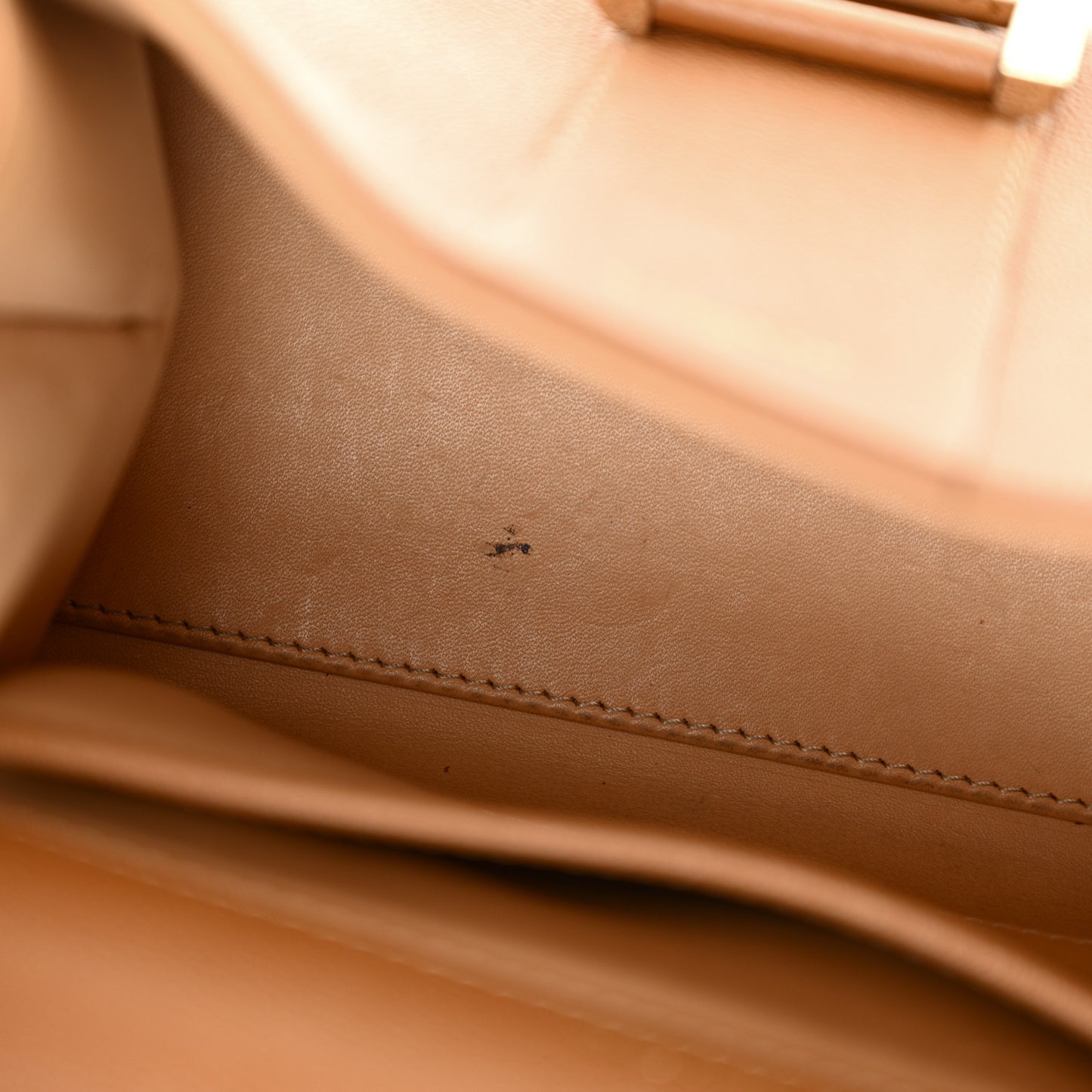Grained Calfskin Mini Brillant Satchel Natural