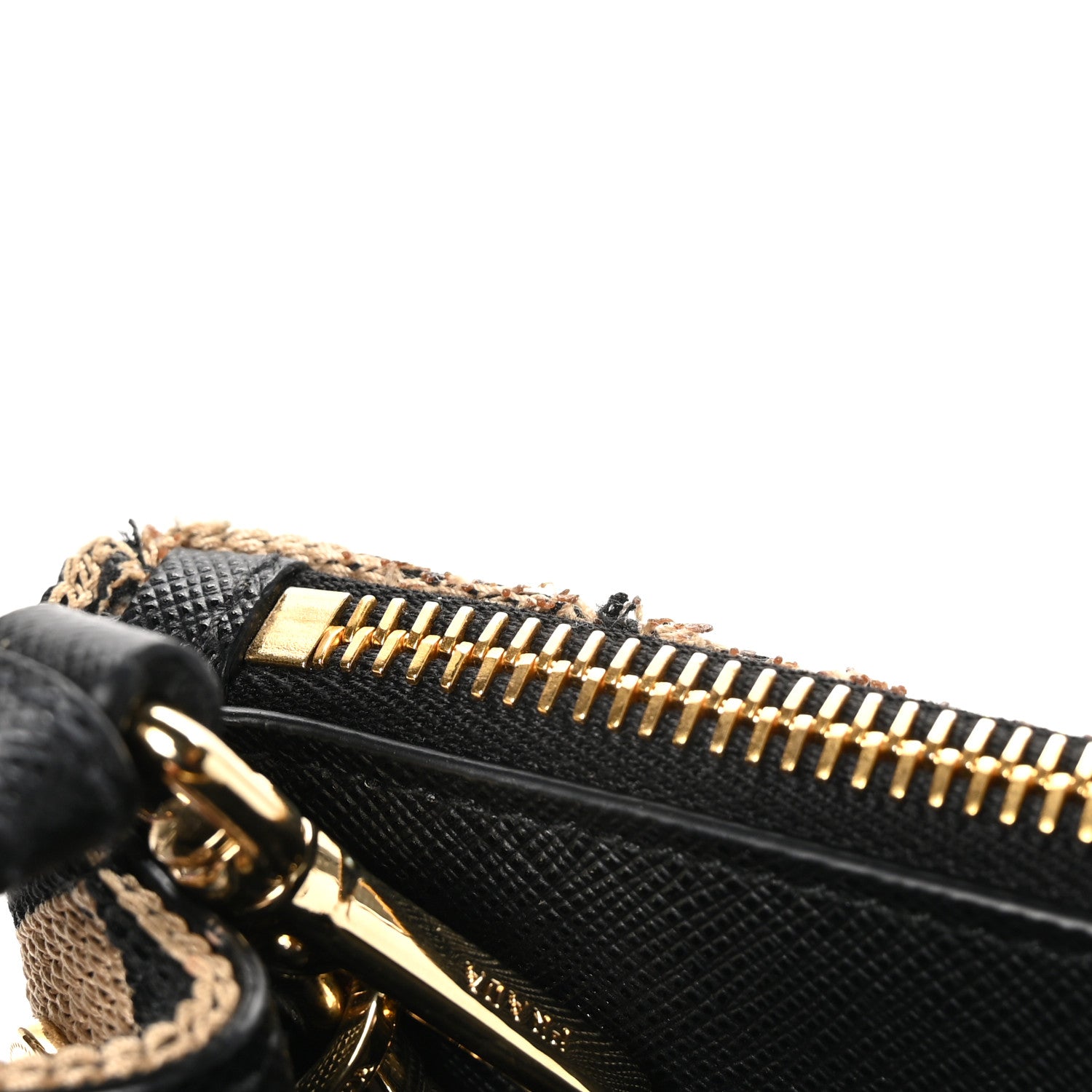 Prada Jacquard Saffiano Triangolo Symbole Embroidered Small Galleria Double Zip Tote Black Corda 10 of 10