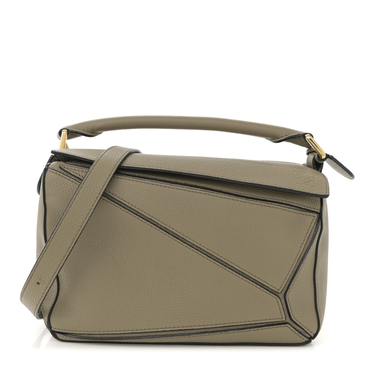 LOEWE ショルダーバッグ ベージュ/グレー Mini Puzzle Edge bag in soft grained calfskin Brown - LOEWE