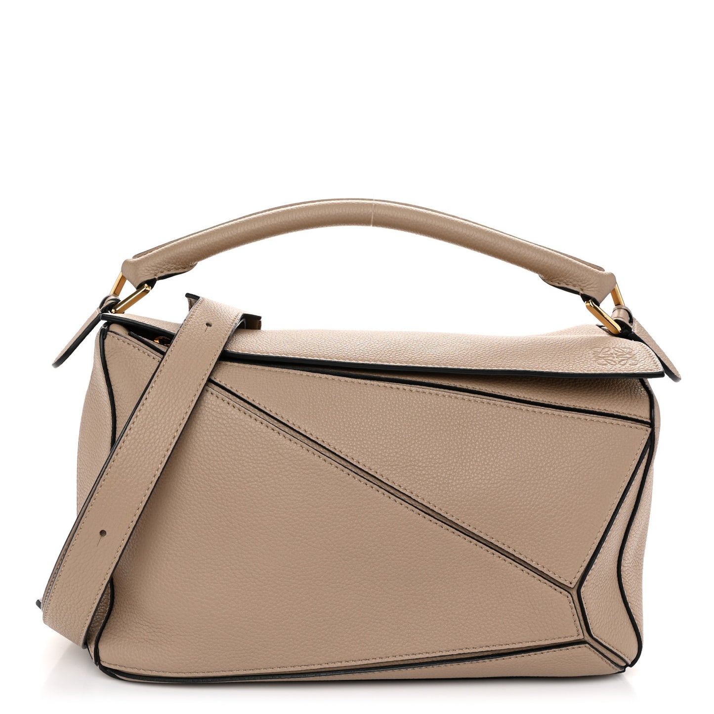 Grained Calfskin Medium Puzzle Bag Sand Mink