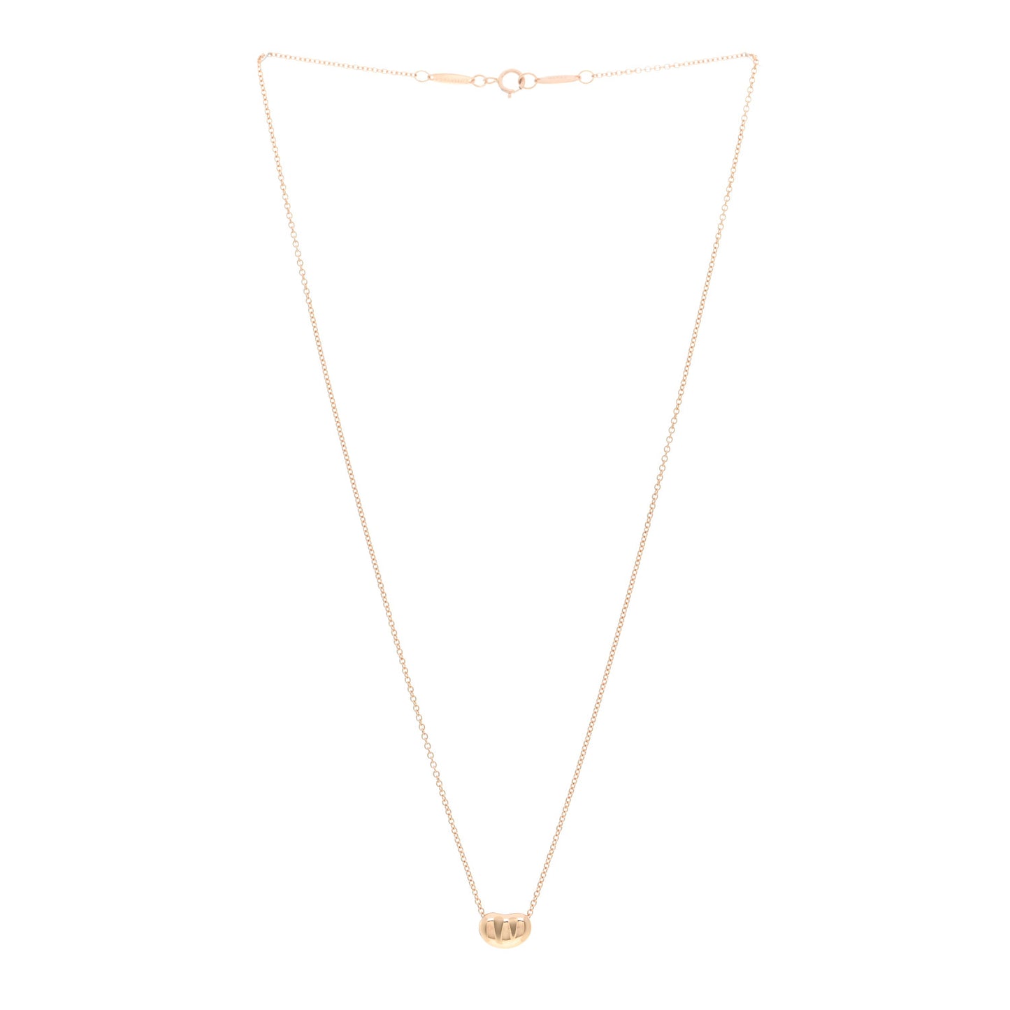 18K Rose Gold 9mm Elsa Peretti Bean Pendant Necklace