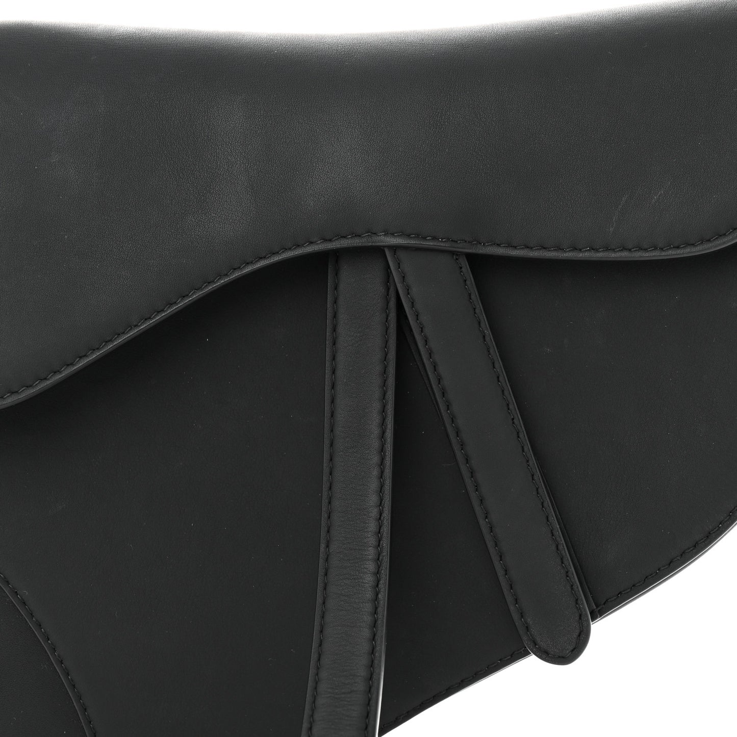 Ultra Matte Calfskin Saddle Bag Black