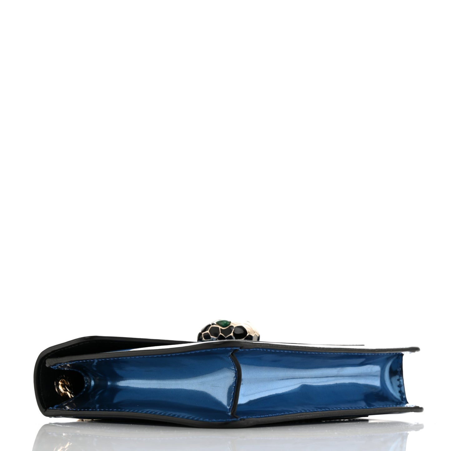 Metallic Calfskin Small Serpenti Forever Snake Strap Crossbody Bag Blue
