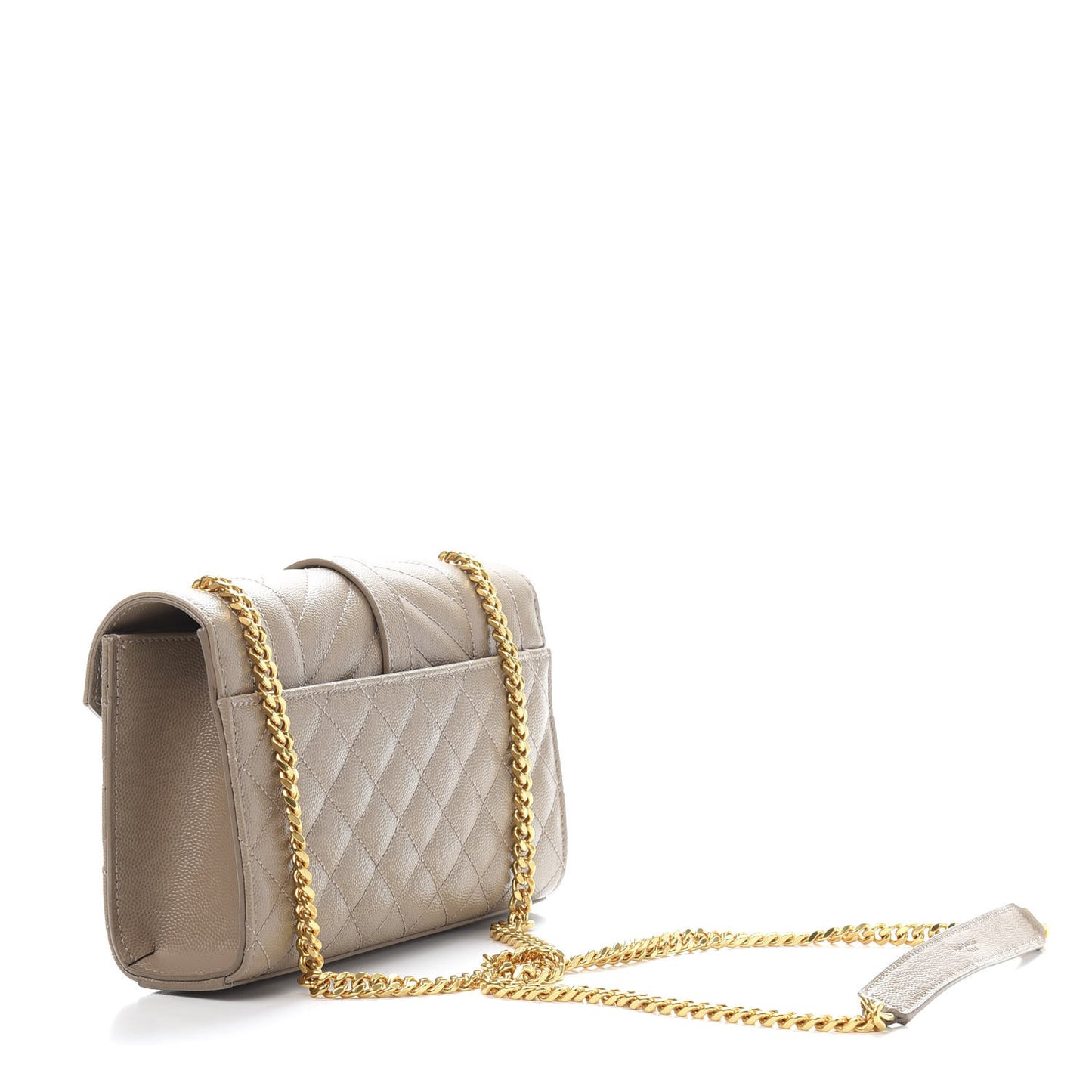 Grain De Poudre Textured Mixed Matelasse Triquilt Small Monogram Satchel Dark Beige