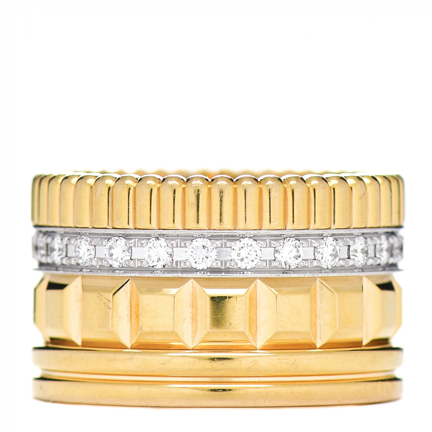 Boucheron 18K Yellow White Gold Diamond Quatre Radiant Edition Ring 54 6.75 3 of 6