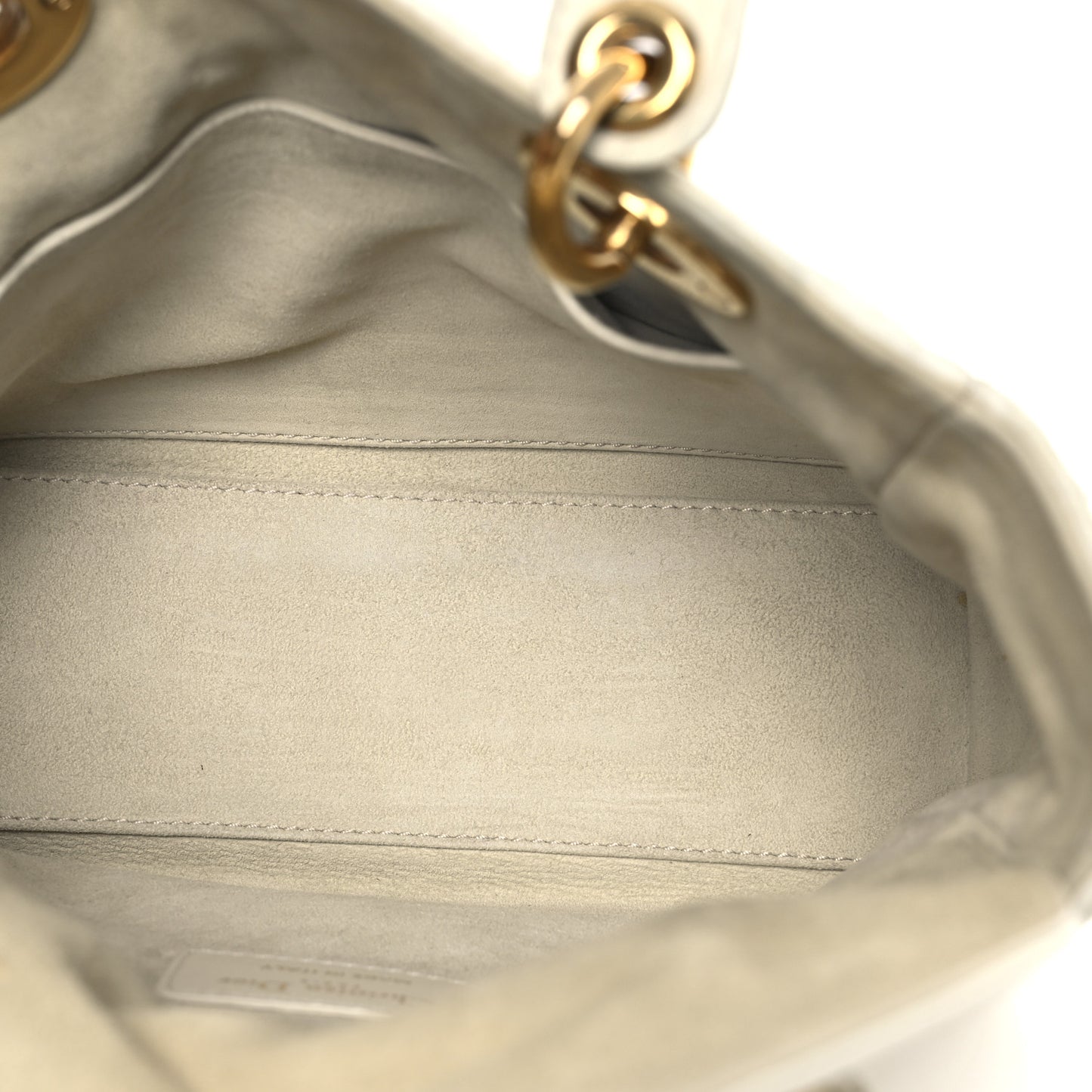 Calfskin Cannage Studded Small Supple Lady Dior White