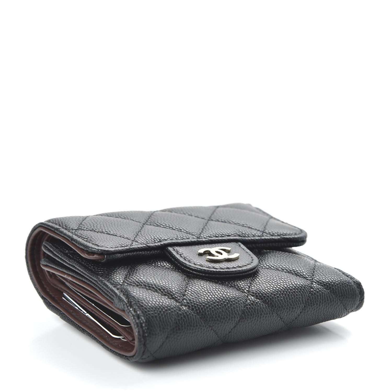 Chanel Caviar Quilted Compact Flap Wallet Black 4 of 11