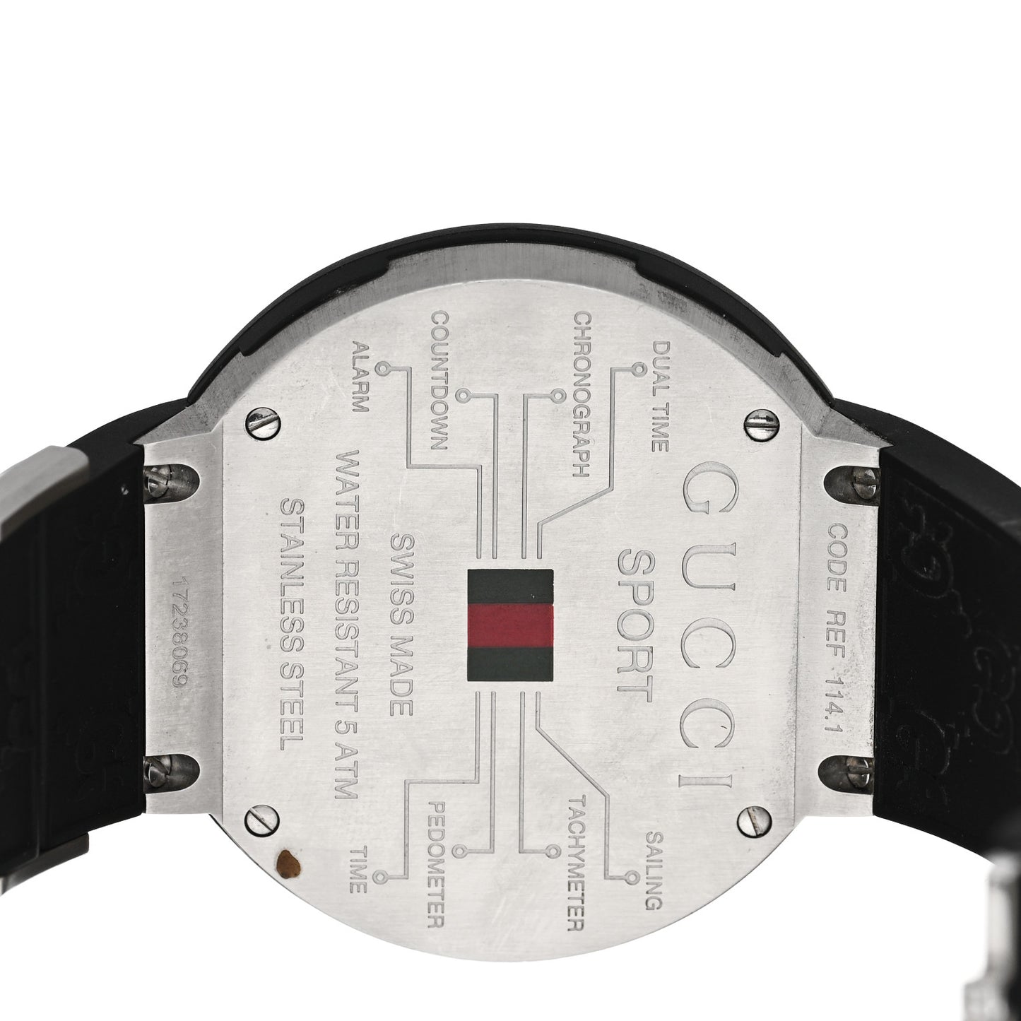 Stainless Steel Rubber 49mm Digital I-Gucci Sport Watch Black