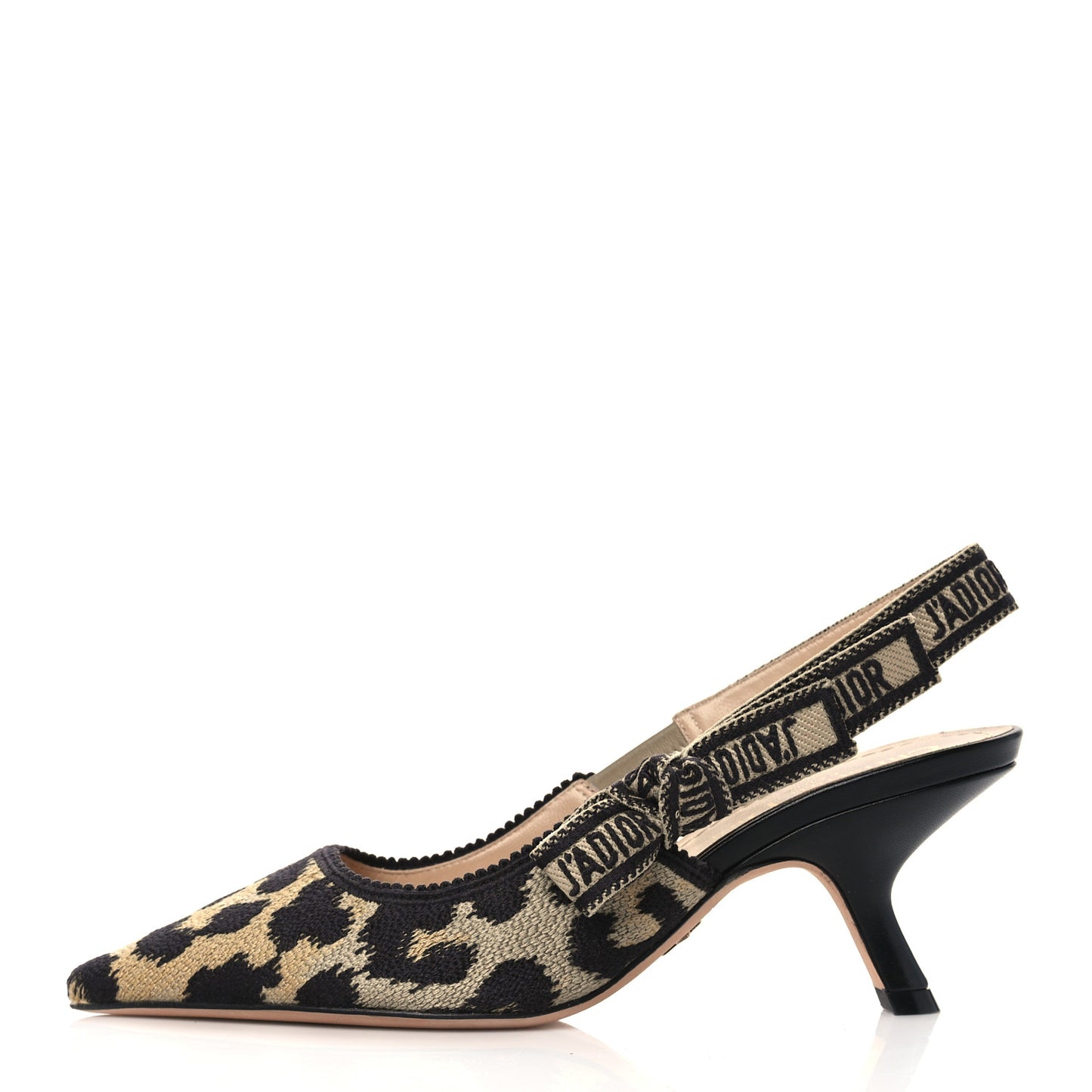 Mizza Cotton Ribbon Embroidered J'Adior Slingback 65mm Pumps 35 Natural