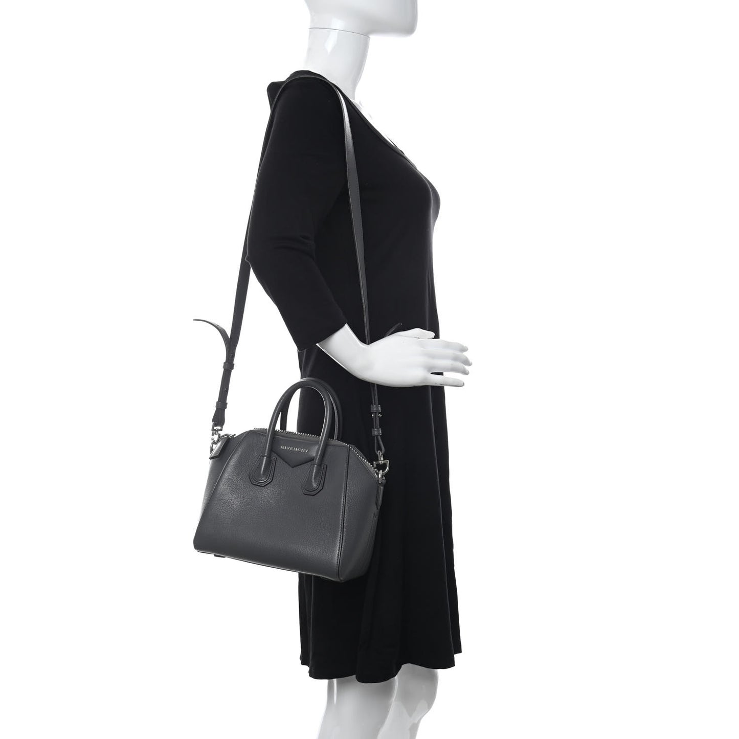 Calfskin Mini Antigona Storm Grey