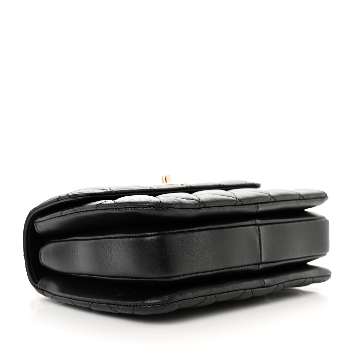 Lambskin Quilted Mini Trendy CC Dual Handle Flap Bag Black