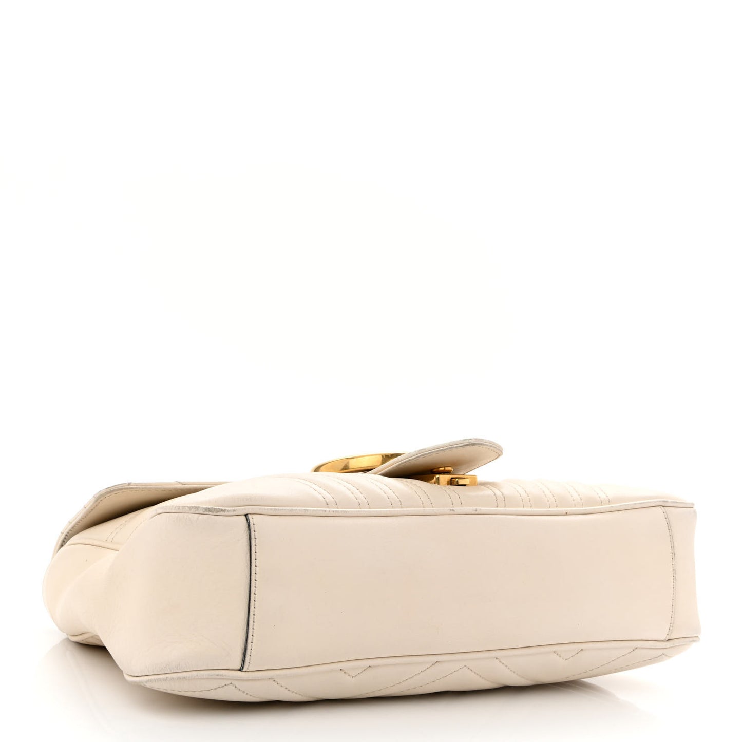 Calfskin Matelasse Medium GG Marmont Shoulder Bag White