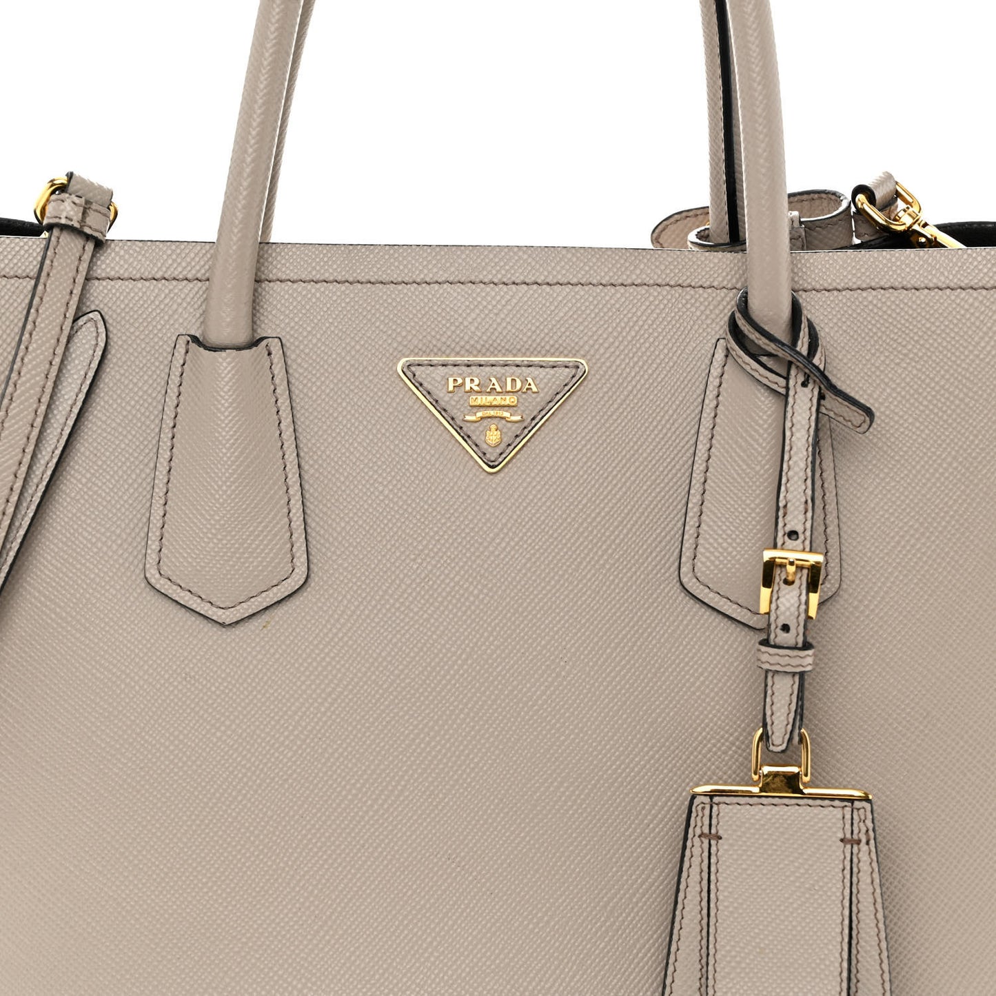 Saffiano Cuir Small Double Bag Pomice